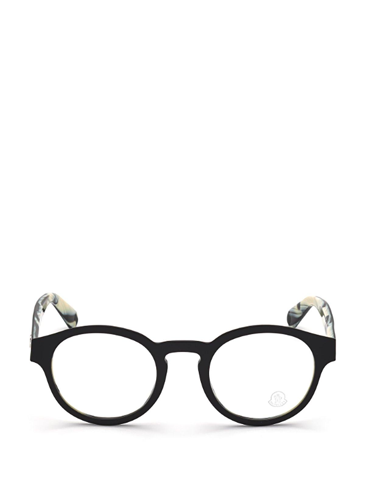 Shop Moncler Round Frame Glasses In 065