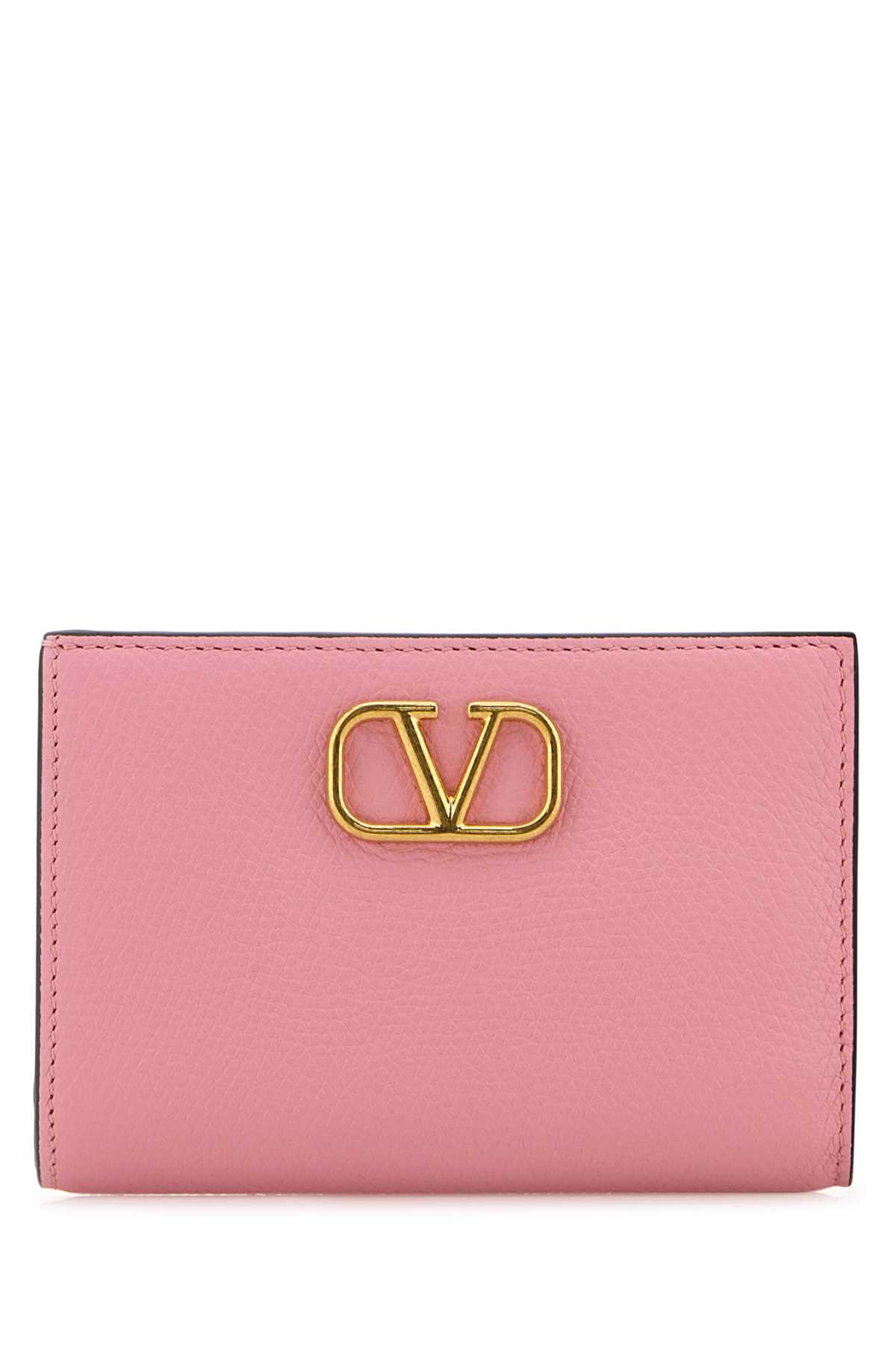 VALENTINO GARAVANI PINK LEATHER VLOGO WALLET 