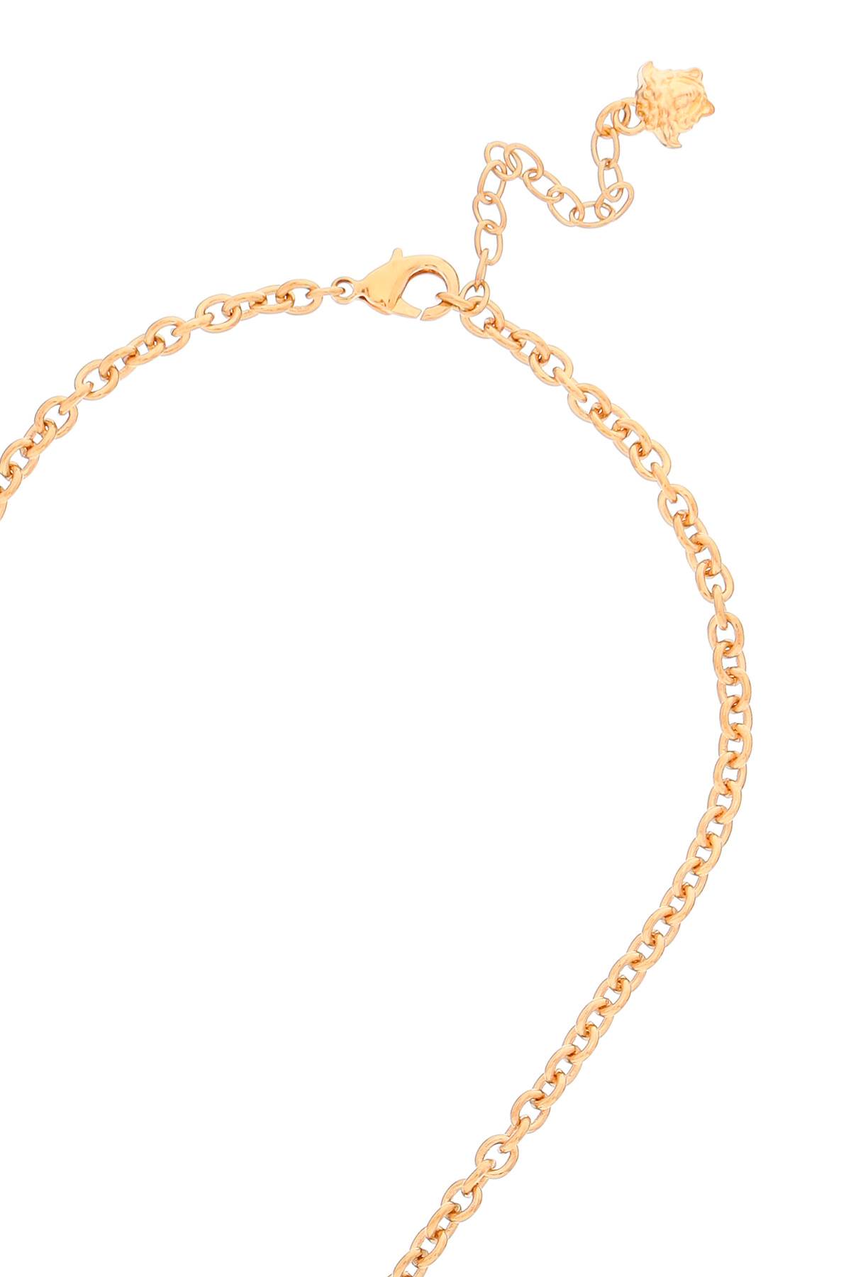 Versace La Medusa Pendant Necklace In Crystal- Gold