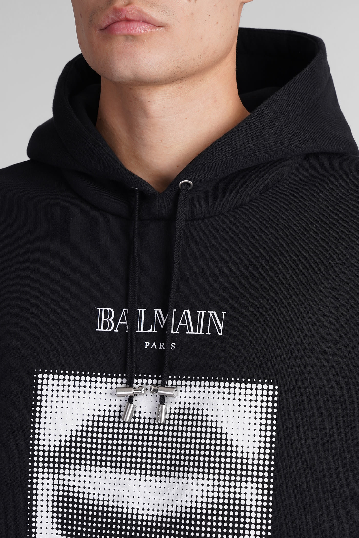 Shop Balmain Sweatshirt In Black Cotton