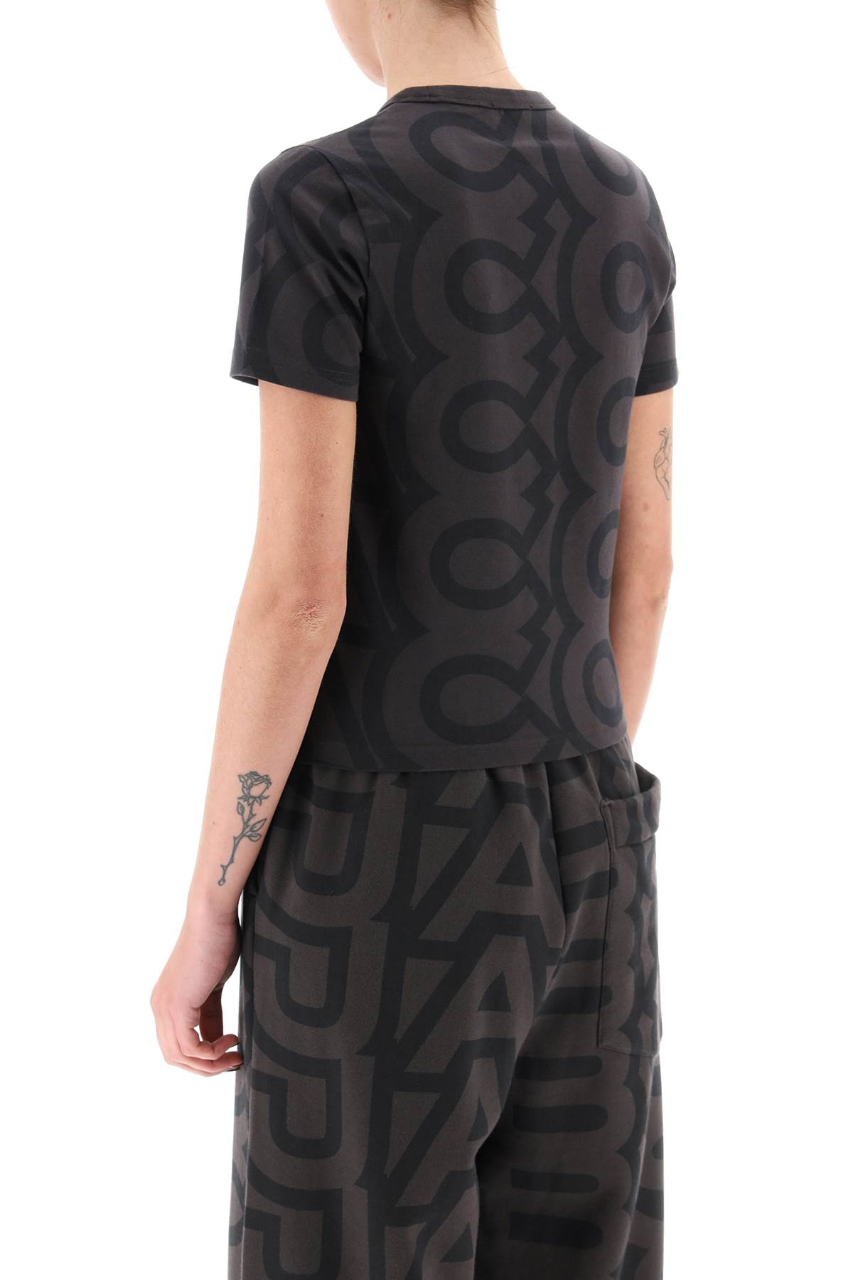 Marc Jacobs The Monogram Baby Cotton T-shirt In Black Charcoal (brown)