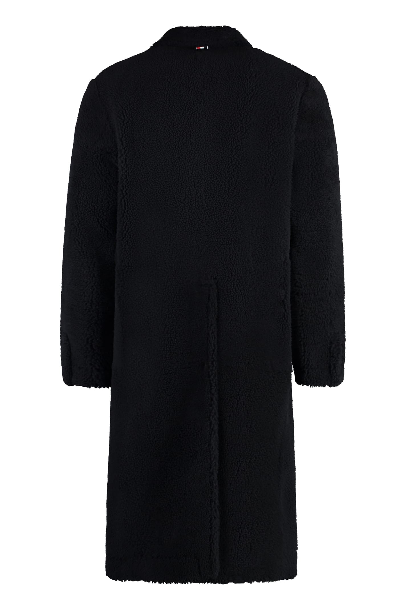 Shop Thom Browne Shearling Overcoat In Black