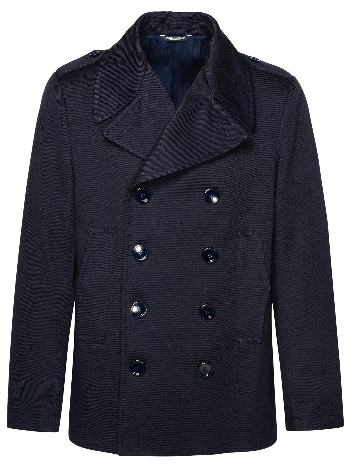 Shop Dolce & Gabbana Double-breasted Pea Coat In Black