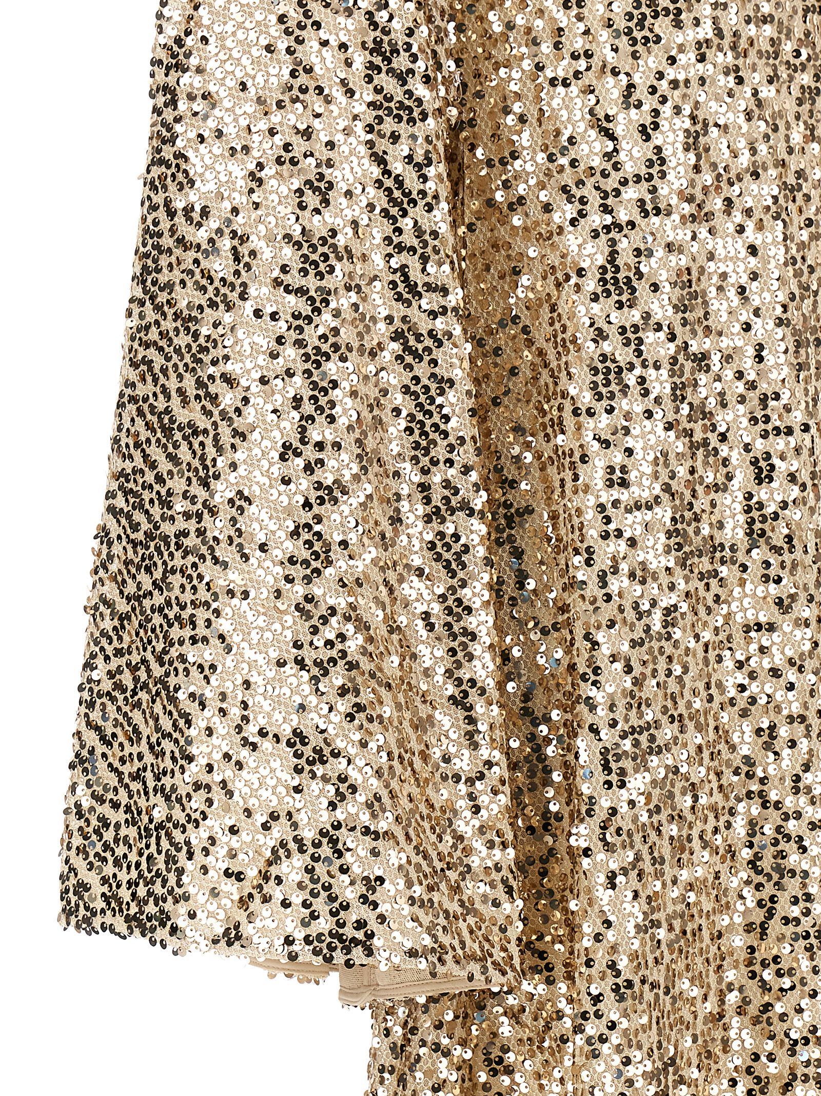 Shop Rotate Birger Christensen Net Sequins Maxi Dress In Gold