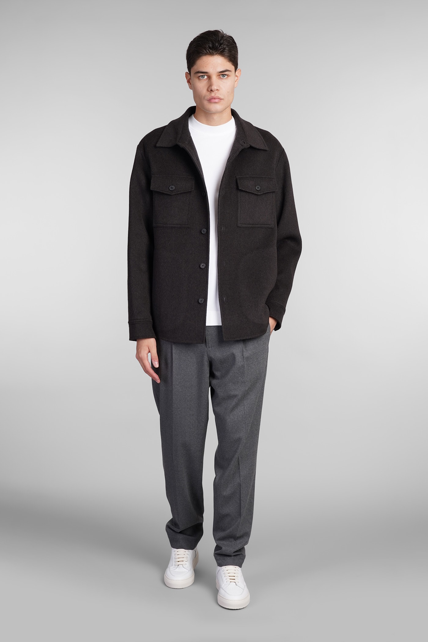 Shop Theory Casual Jacket In Grey Wool