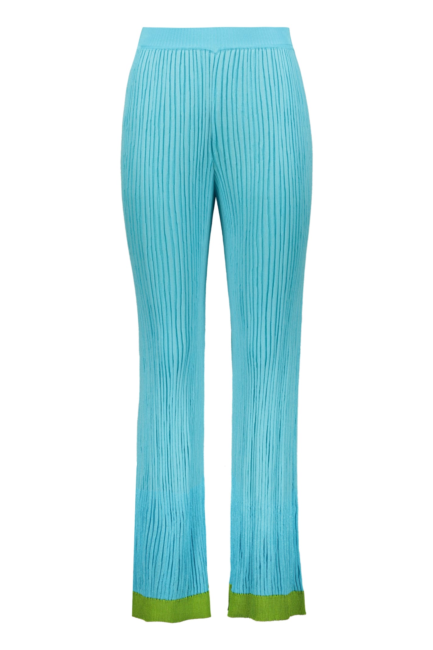 Missoni Knitted Trousers In Light Blue