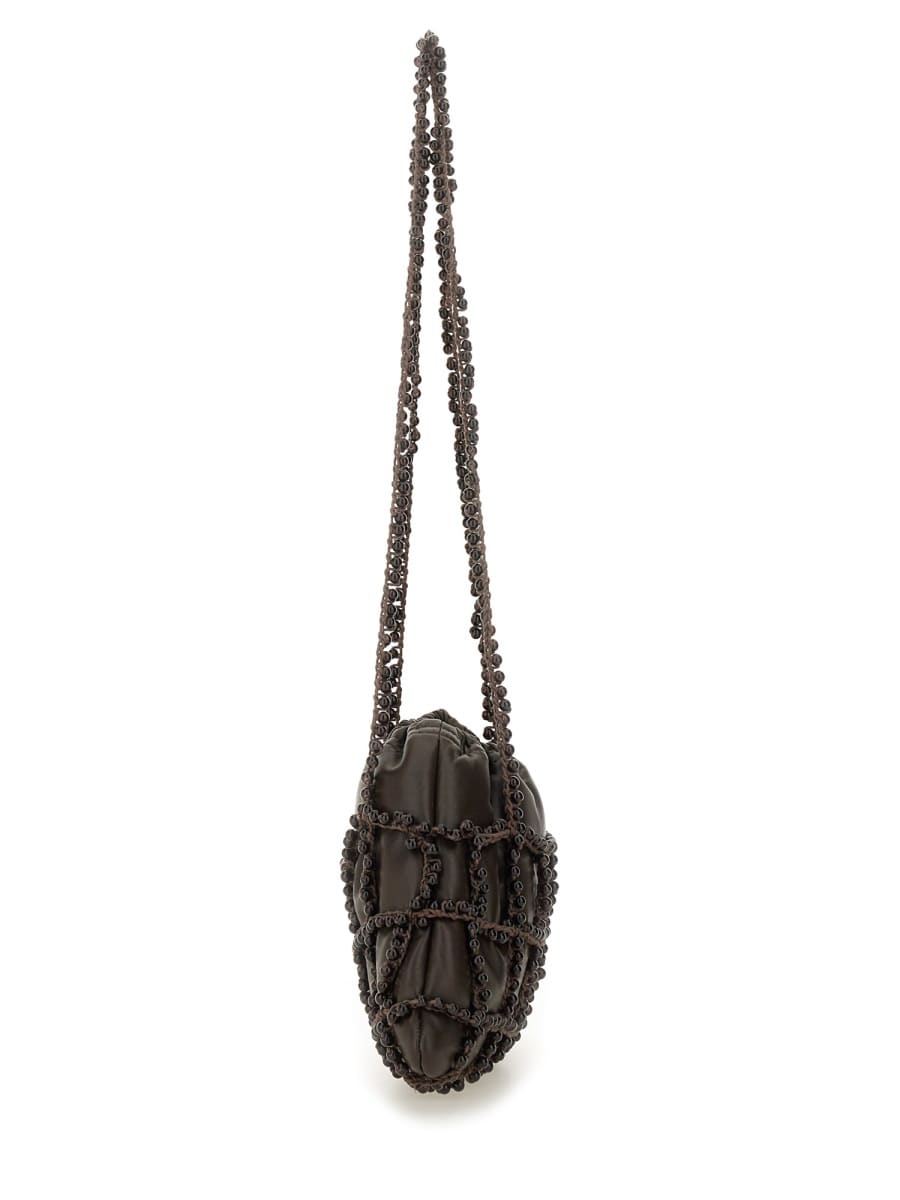 Alysi Mini Leather Bag In Brown