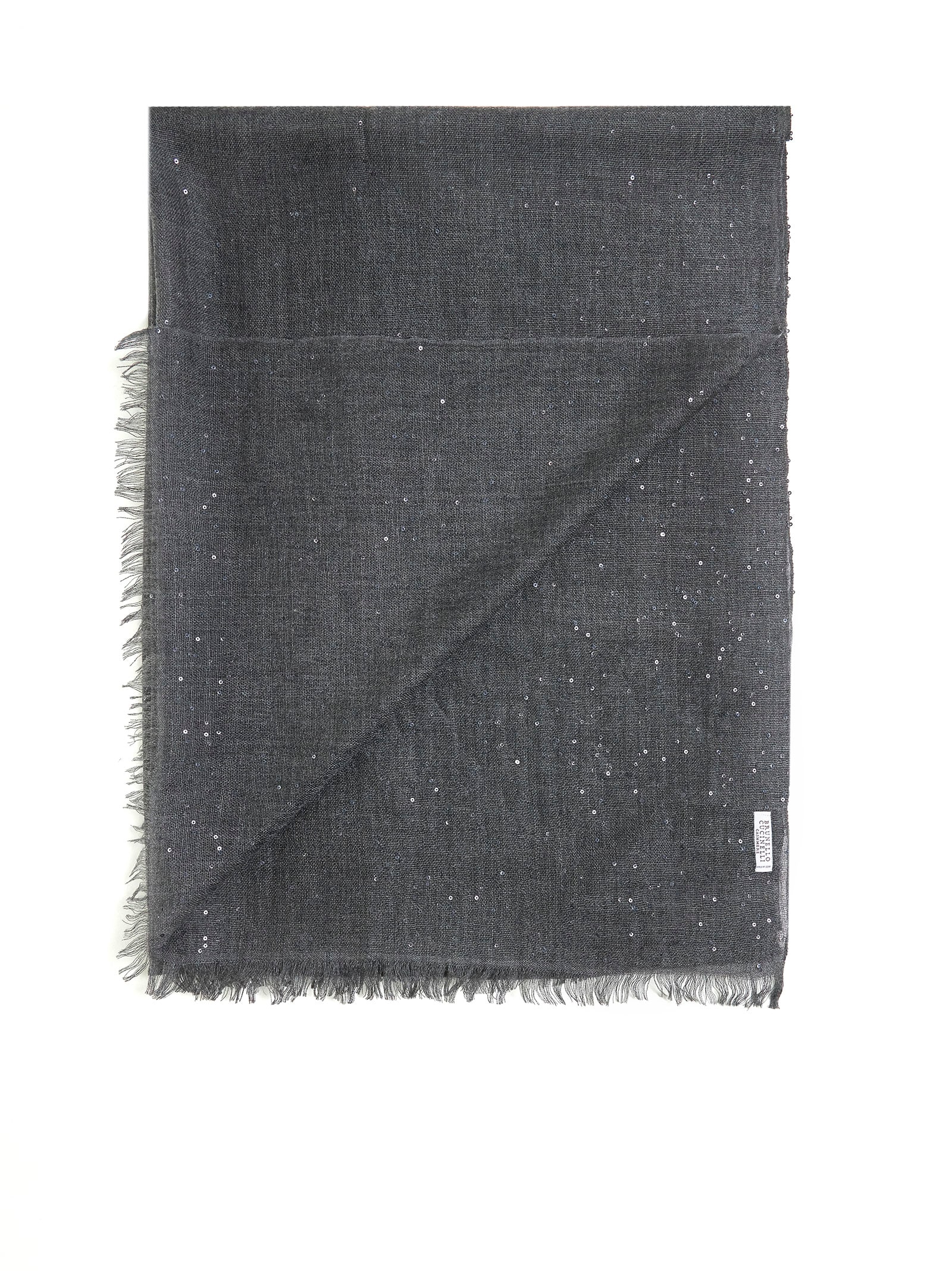 Shop Brunello Cucinelli Scarf In Grey