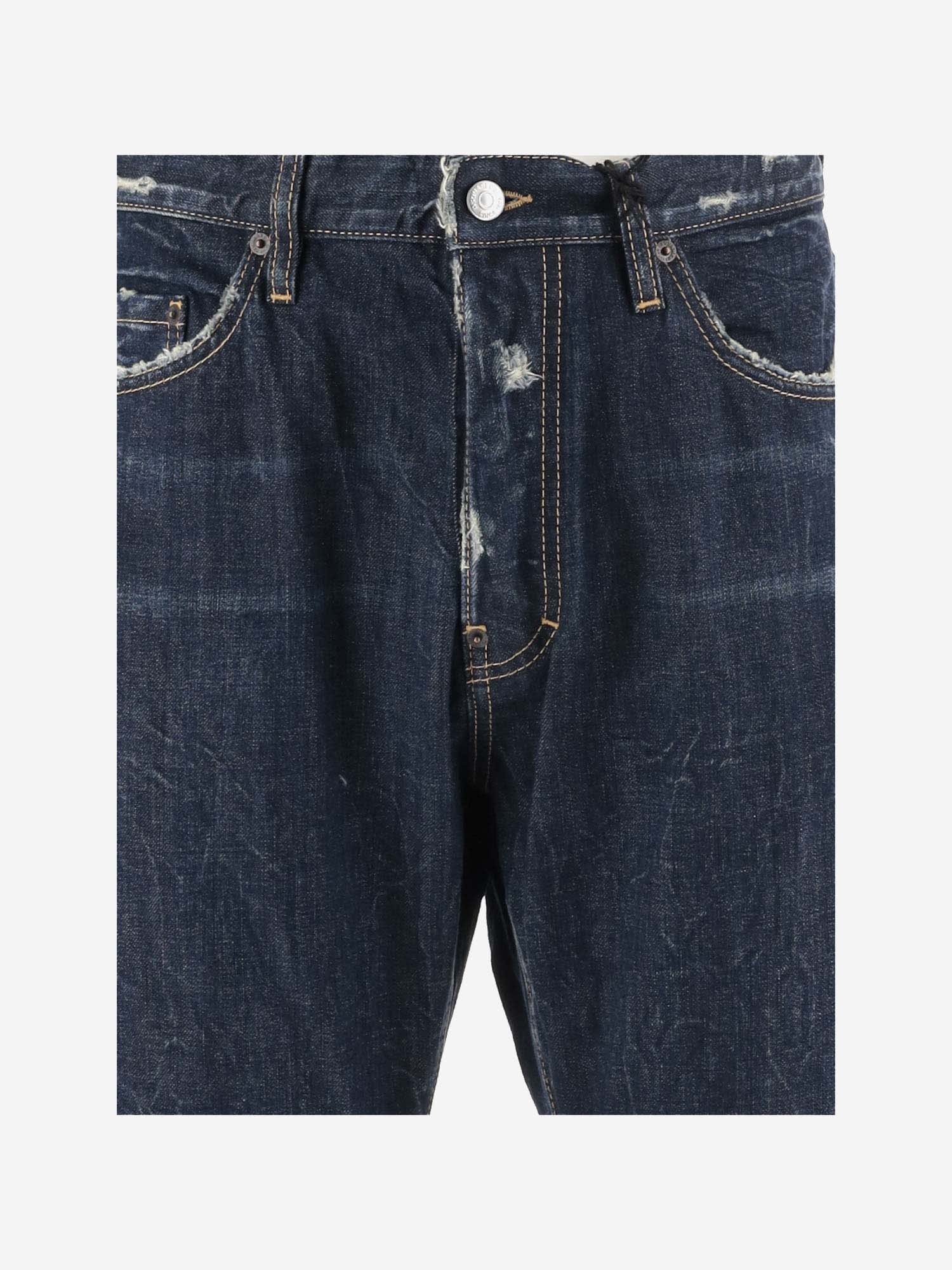 Shop Dsquared2 Cotton Denim Jeans In Blue