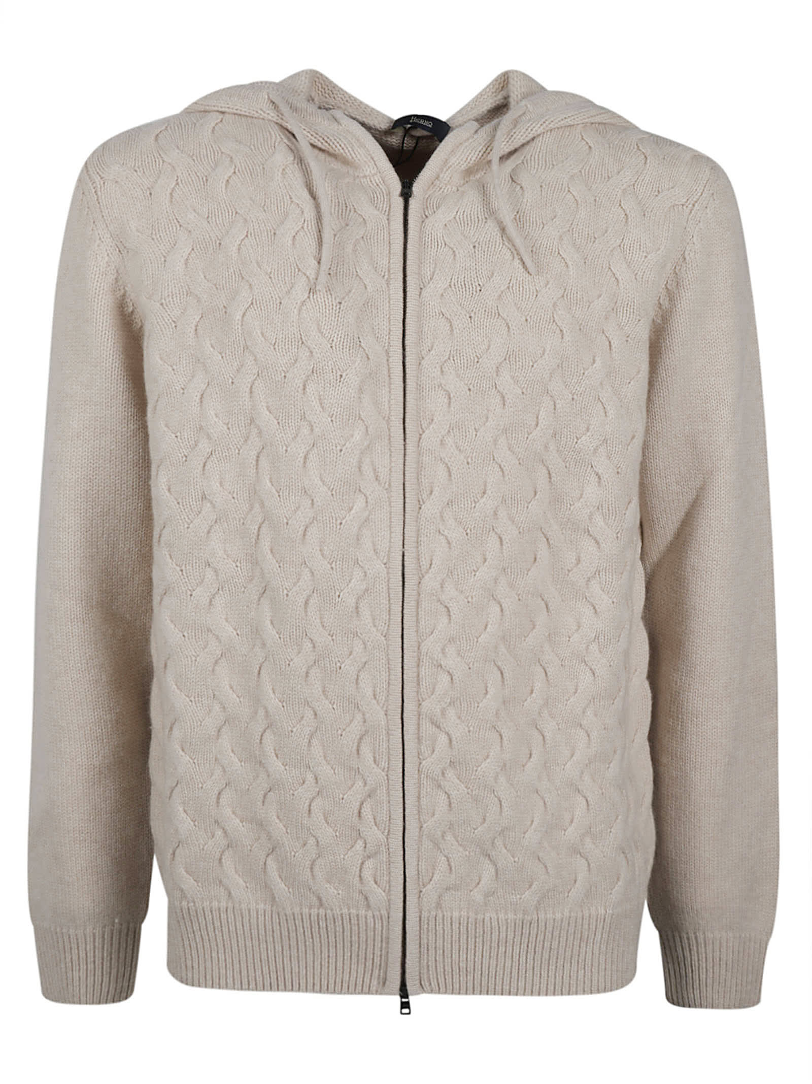 Shop Herno Knitted Zip Jacket In Chantilly