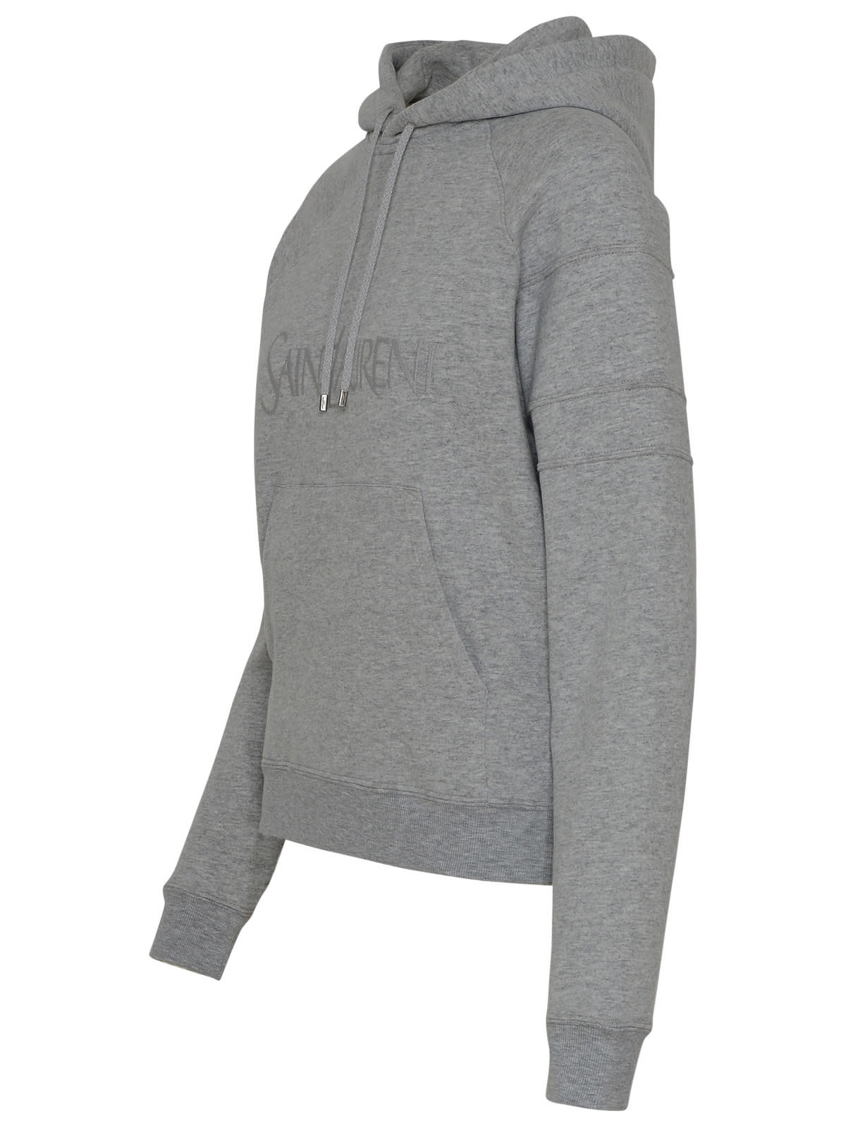 Shop Saint Laurent Gray Cotton Sweatshirt