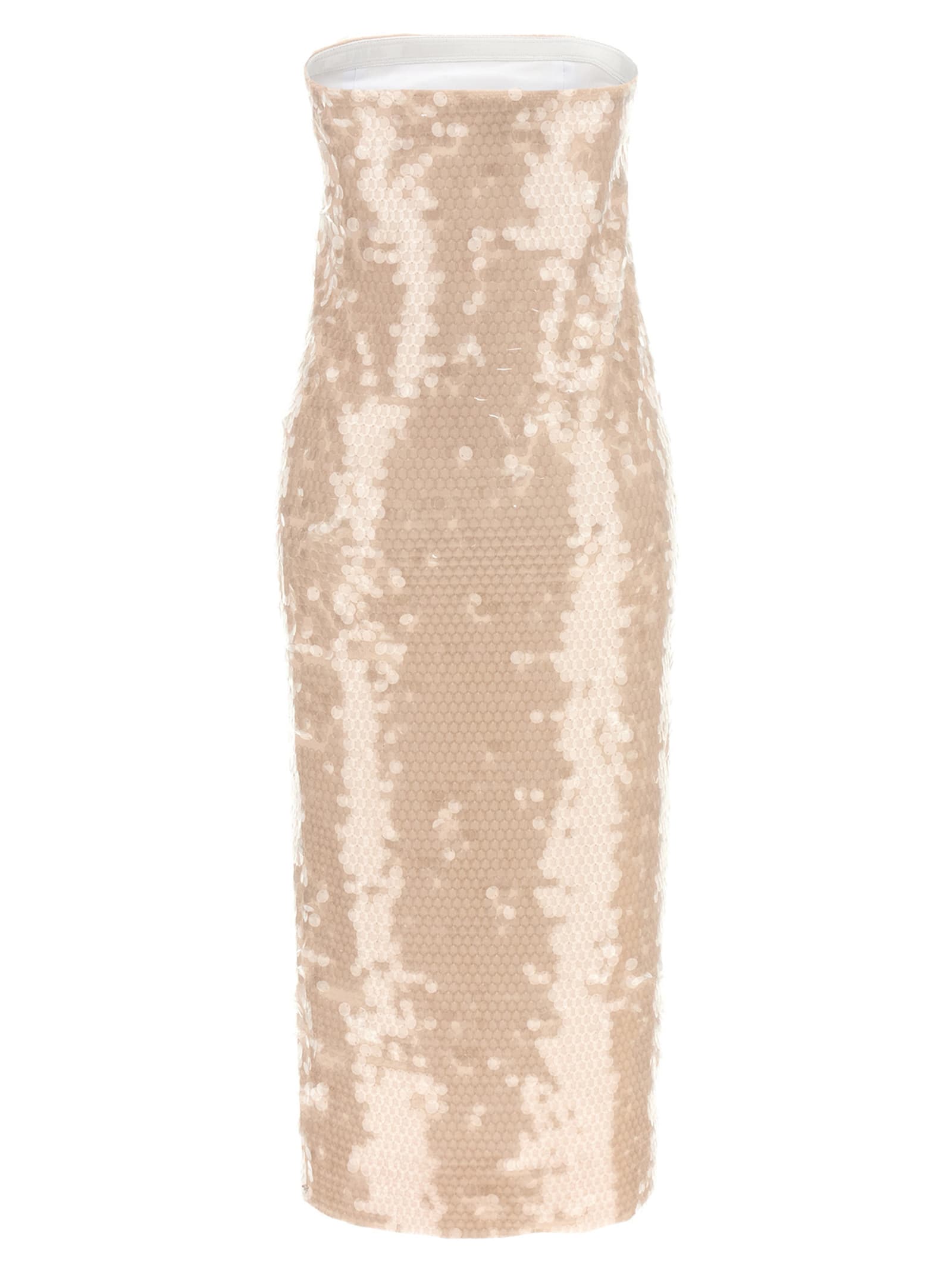 Sportmax Strapless Sequin Embellished Midi Dress In Pink