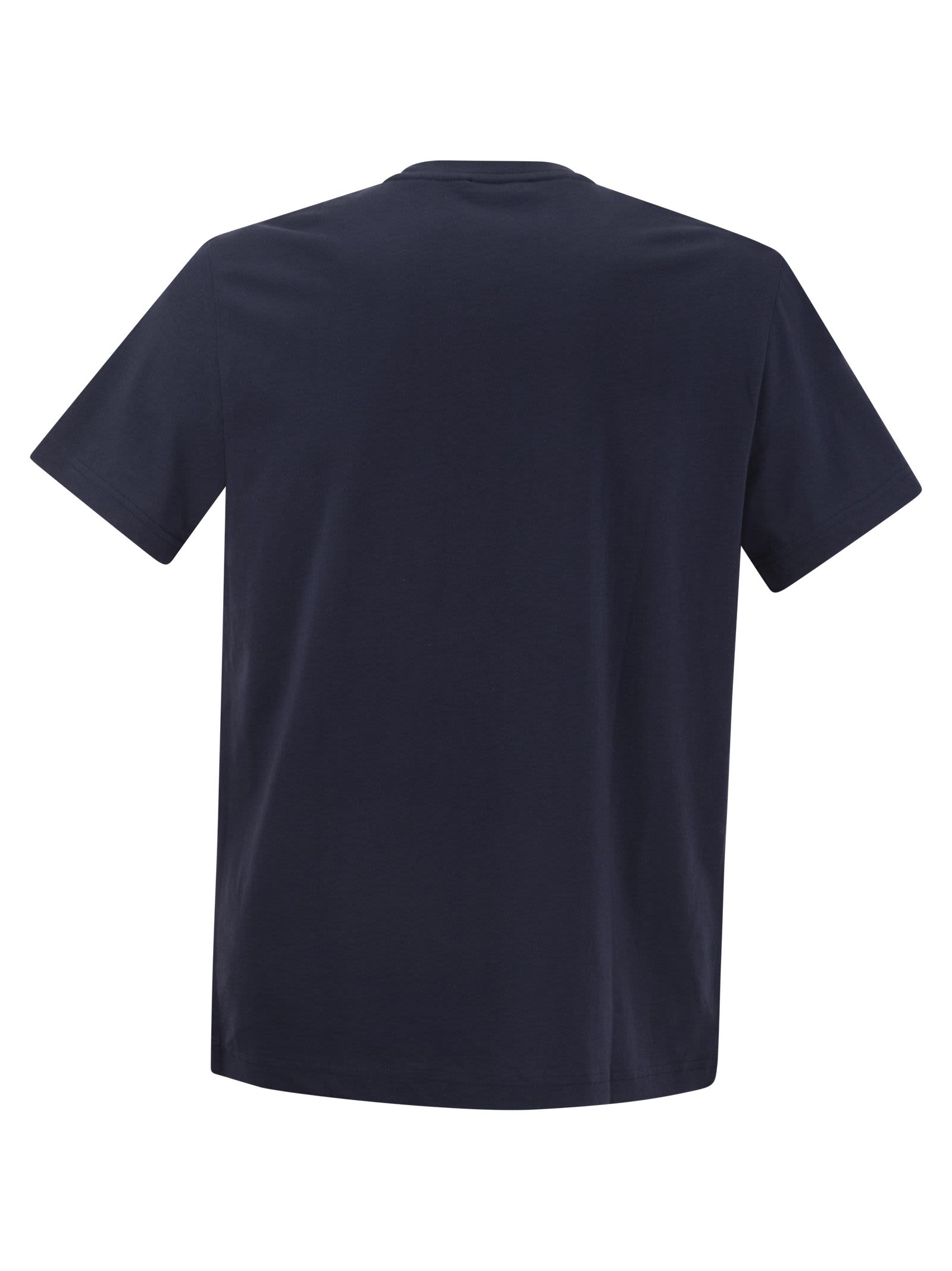 Shop Fay Cotton T-shirt In Navy Blue