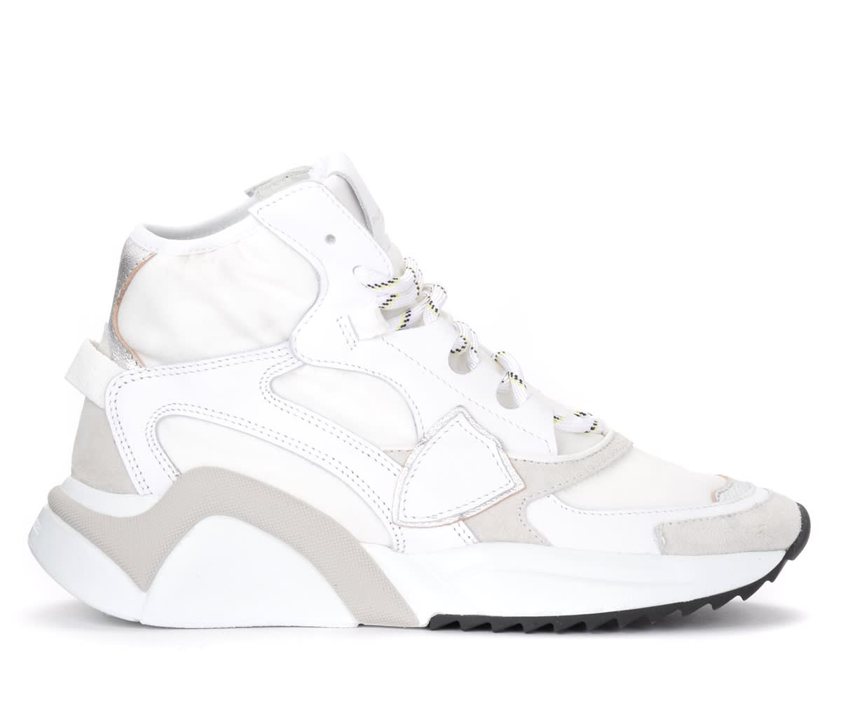 Philippe Model High Eze Sneaker Made Of White Leather