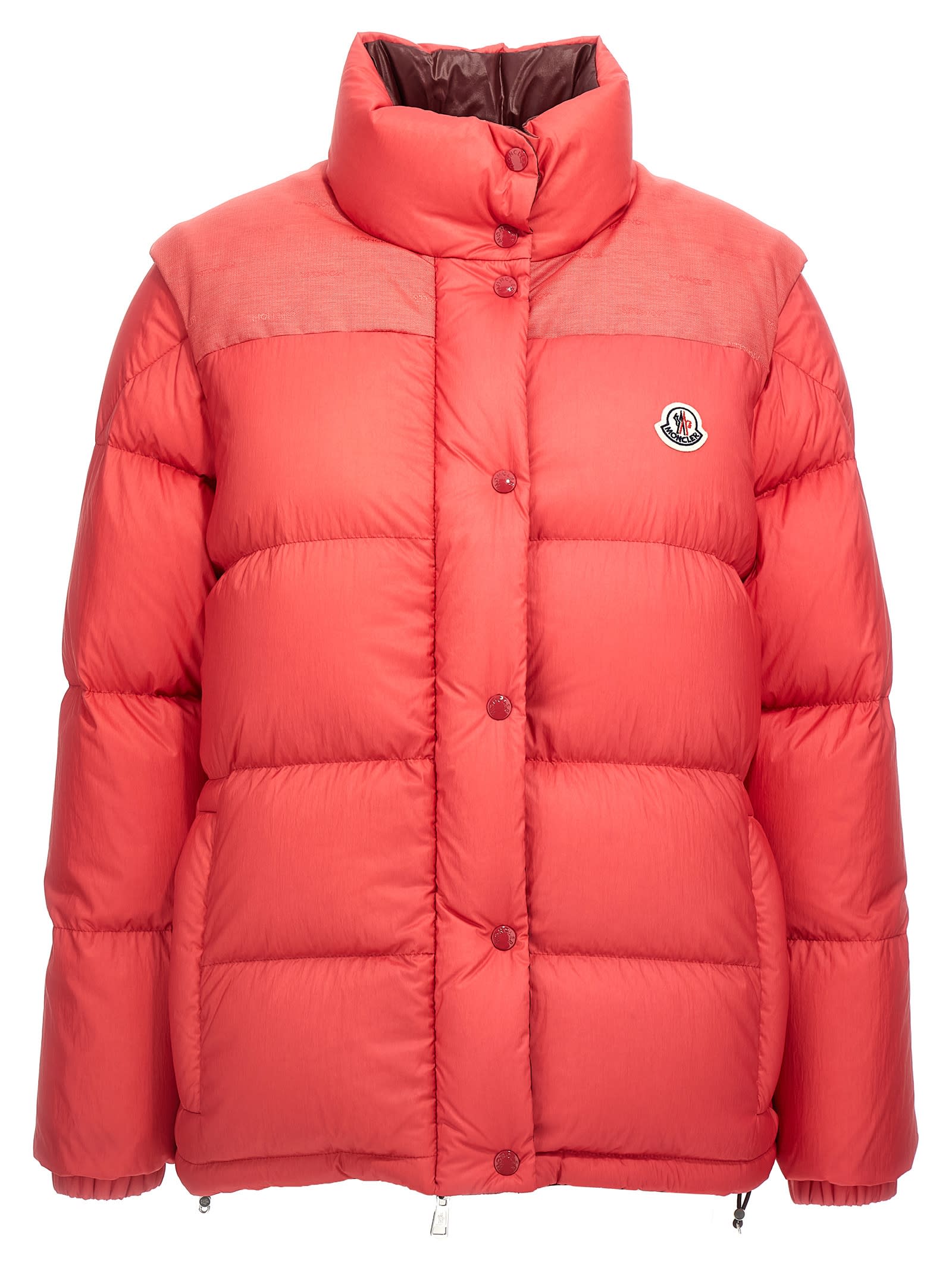 Shop Moncler Verone 1 Reversible Down Jacket In Red