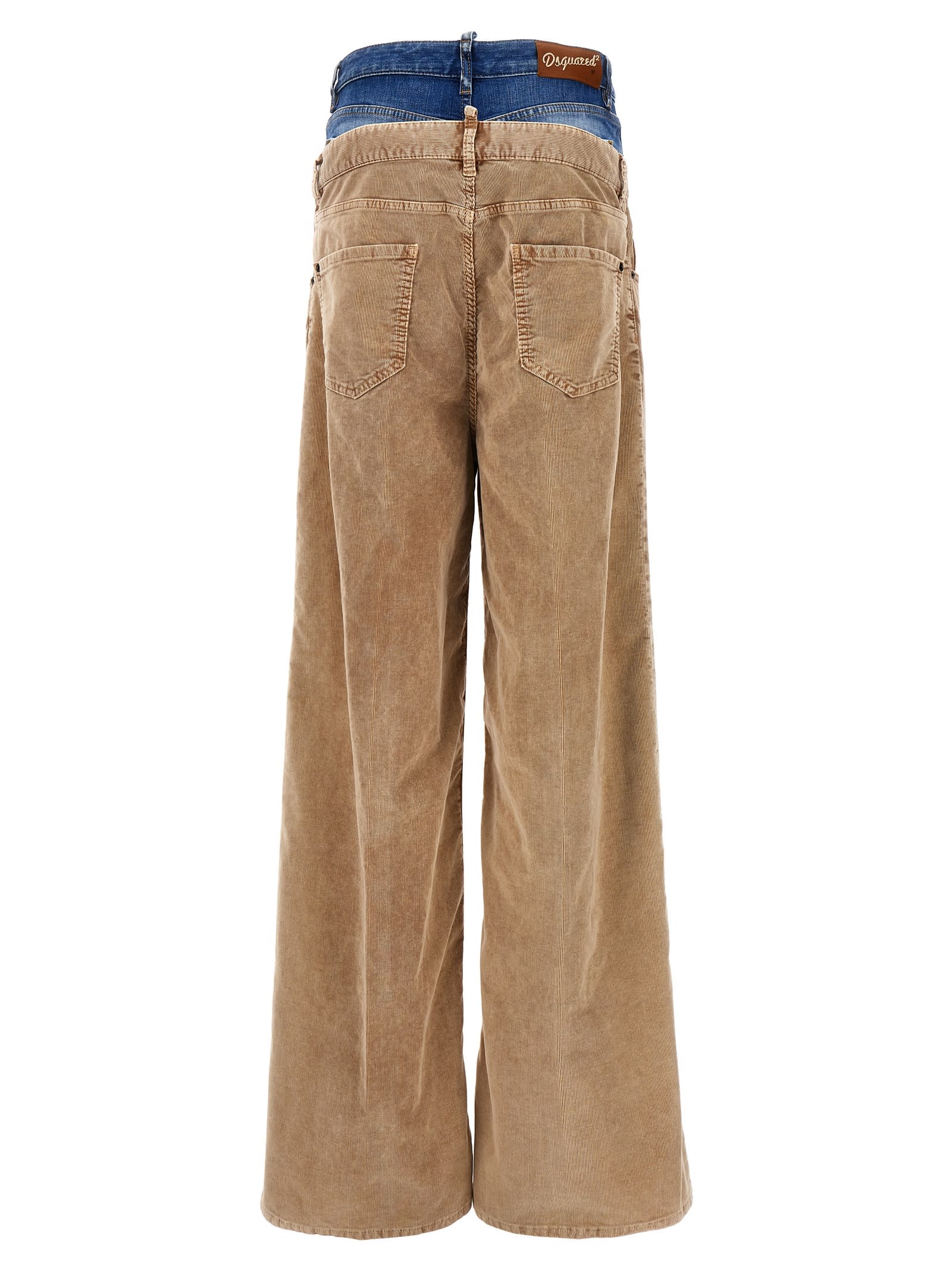 Shop Dsquared2 Twin Pack Pants In Beige