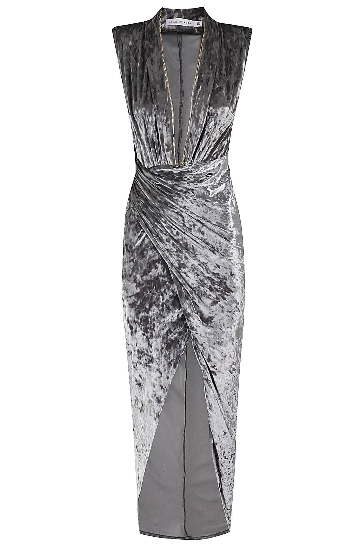 L Dress In C Velvet W Chain