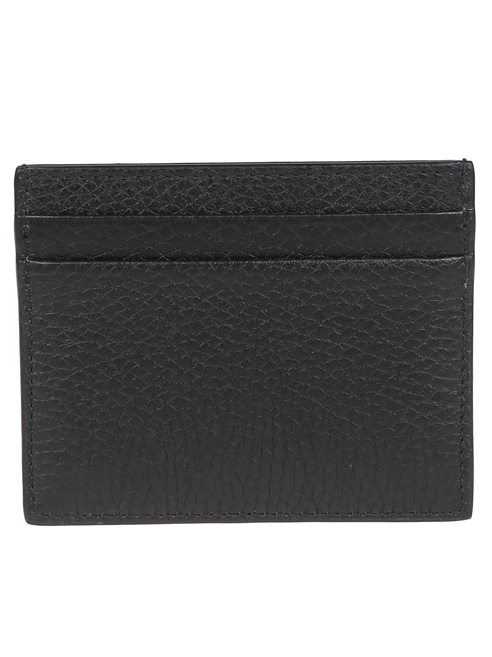Valentino Garavani Rockstud Black Vitello Stampa Alce Card Holder In Black