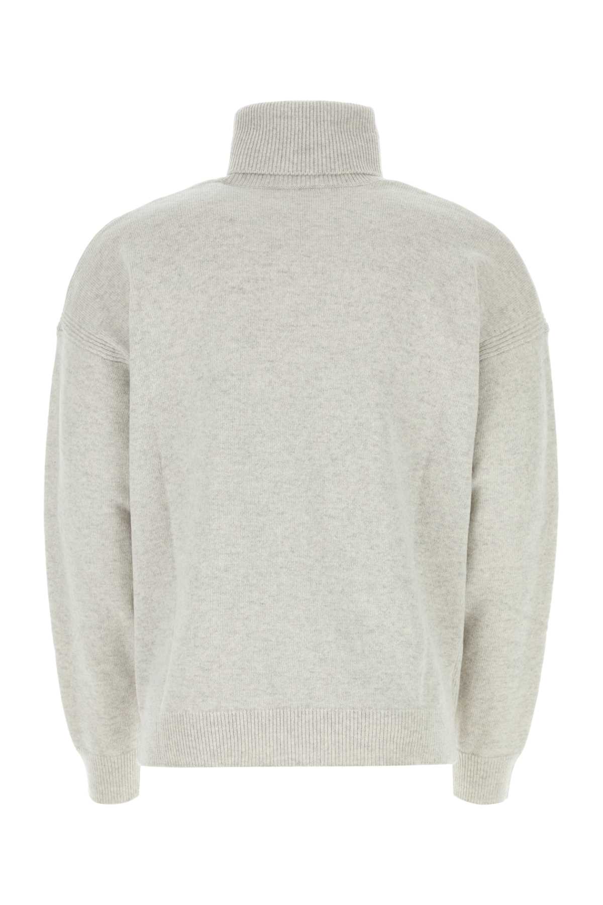 Maison Kitsuné Light Grey Wool Sweater In Light Grey Melange