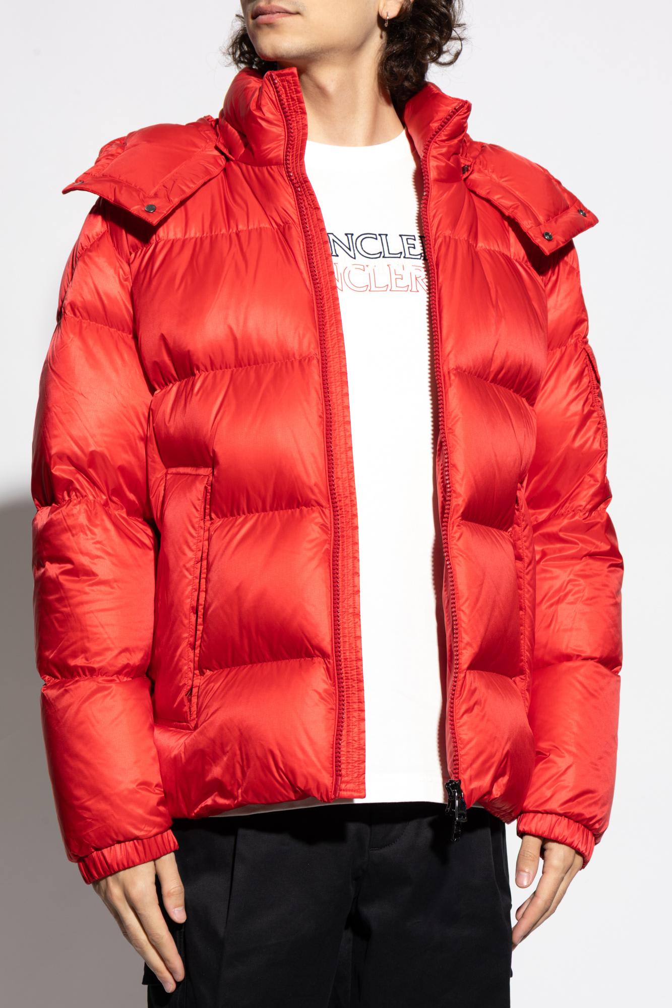 Moncler Couyere Hooded Down Jacket In Red