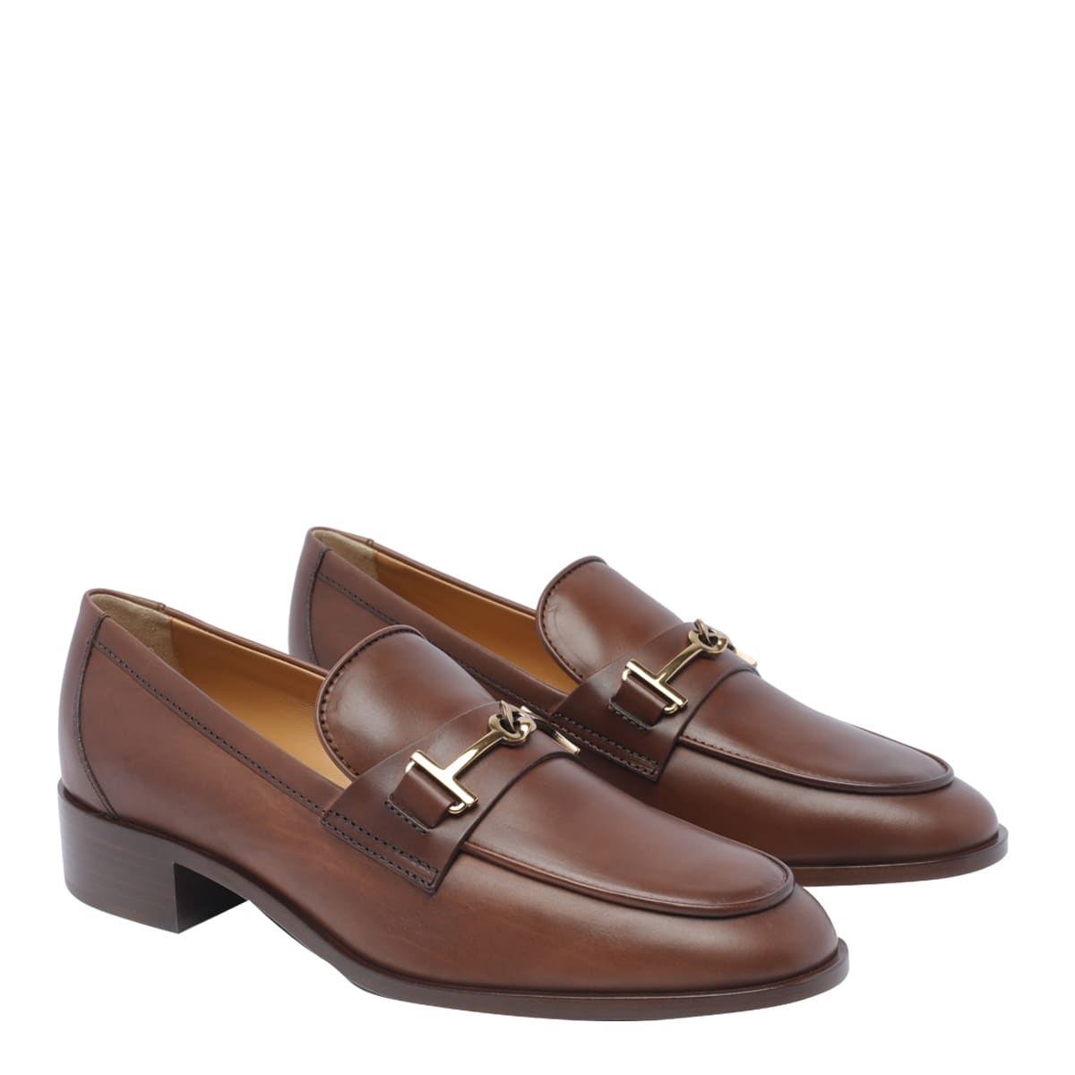 Shop Tod's Leather Loafers In Brown