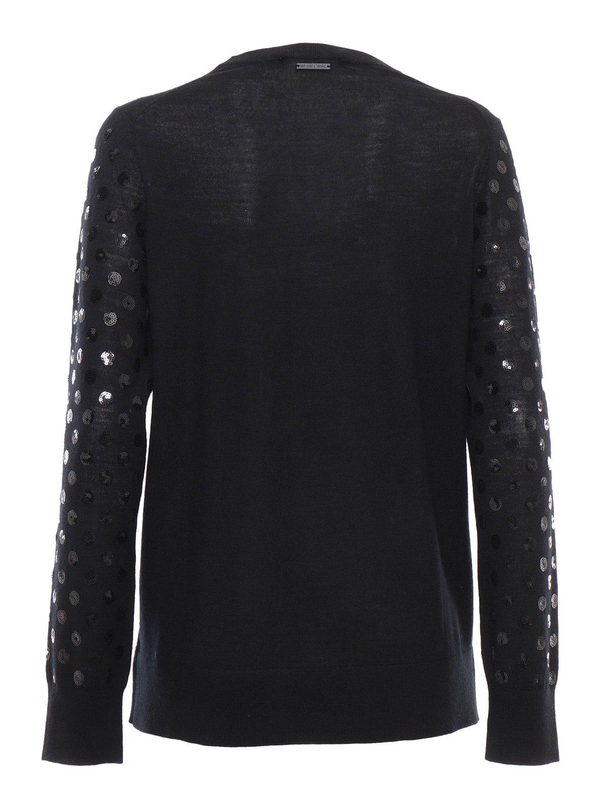 Shop Michael Michael Kors Sequined Dot Jumper In Black