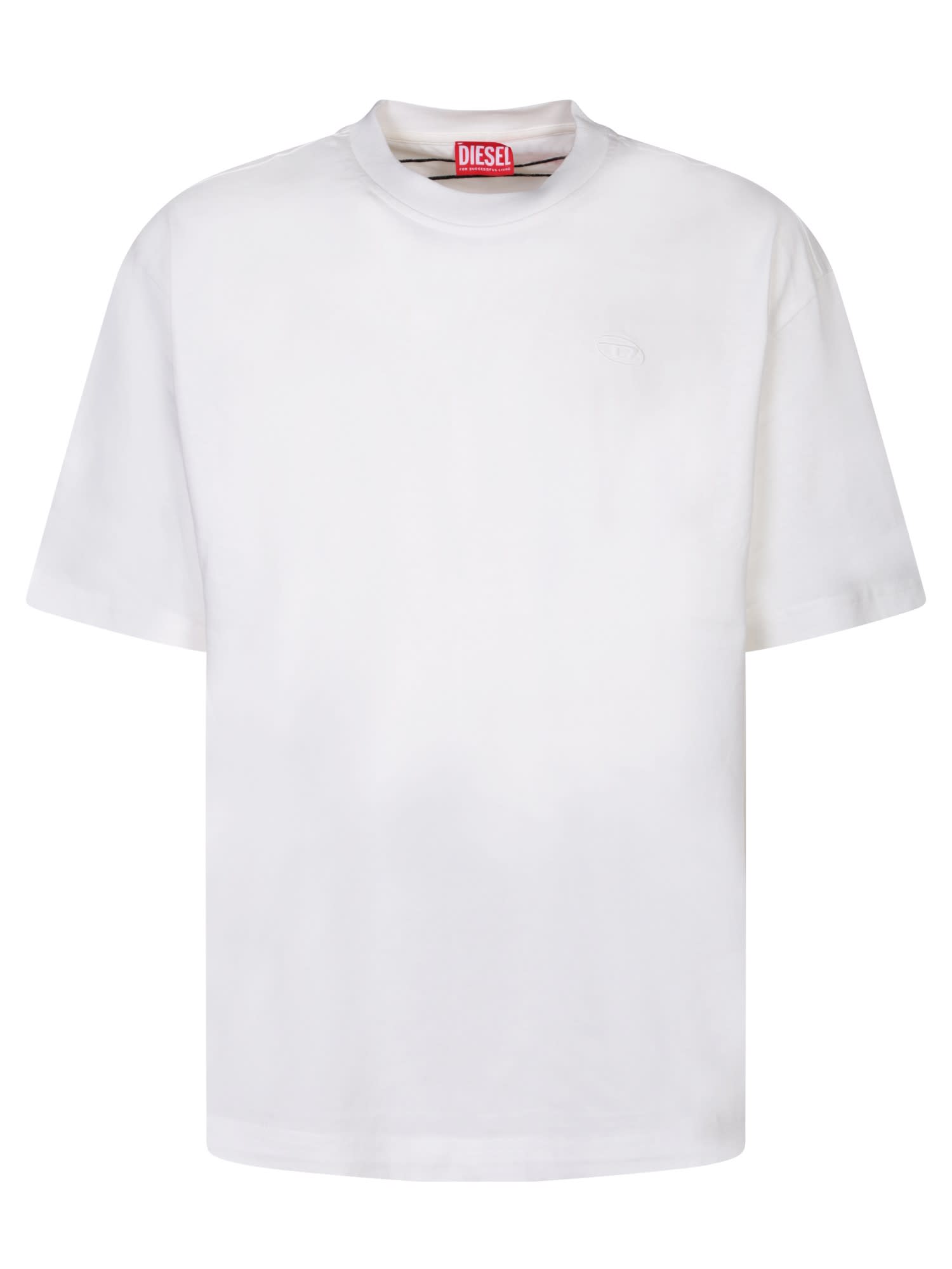 Shop Diesel D Oval Logo White T-shirt