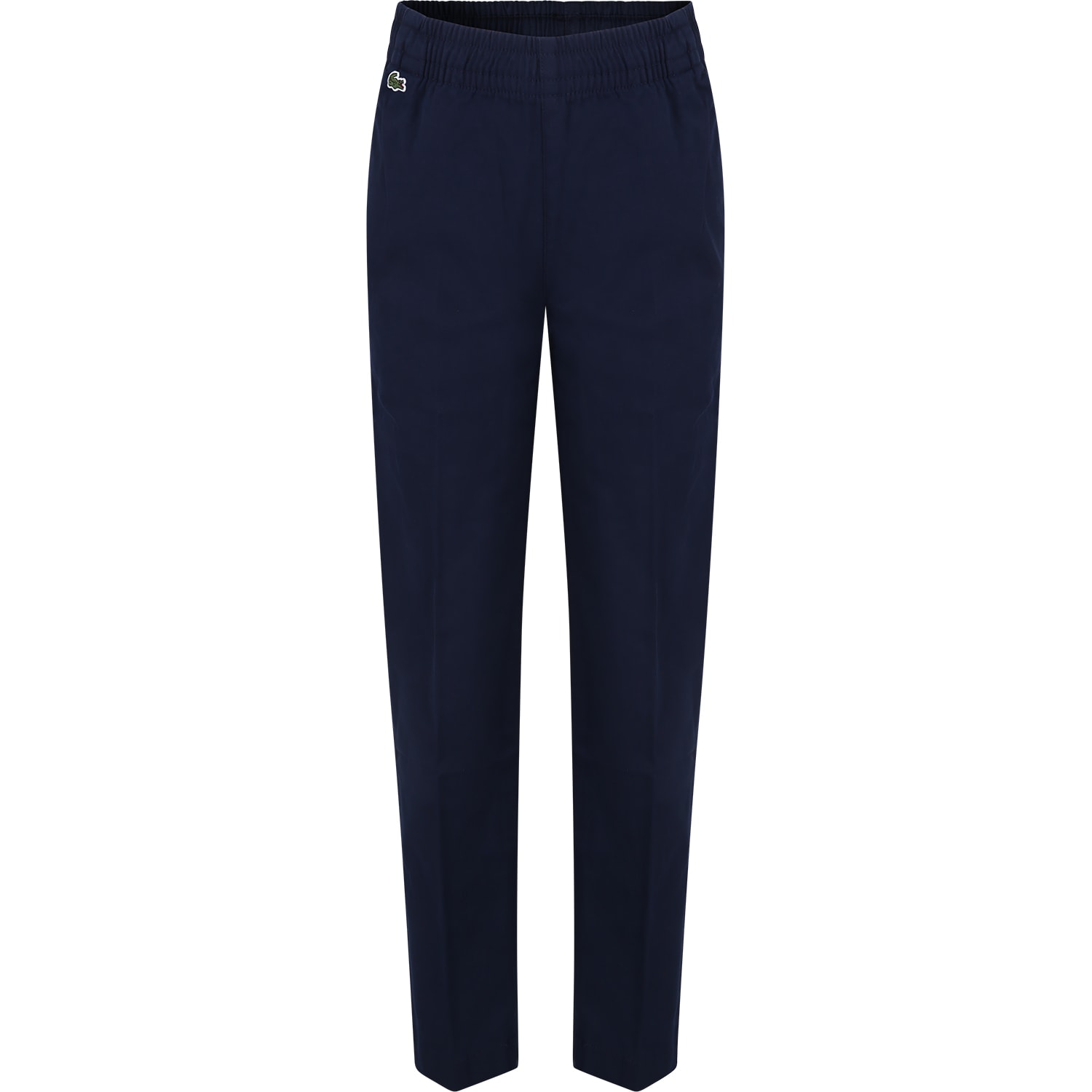 Shop Lacoste Blue Trousers For Boy With Crocodile