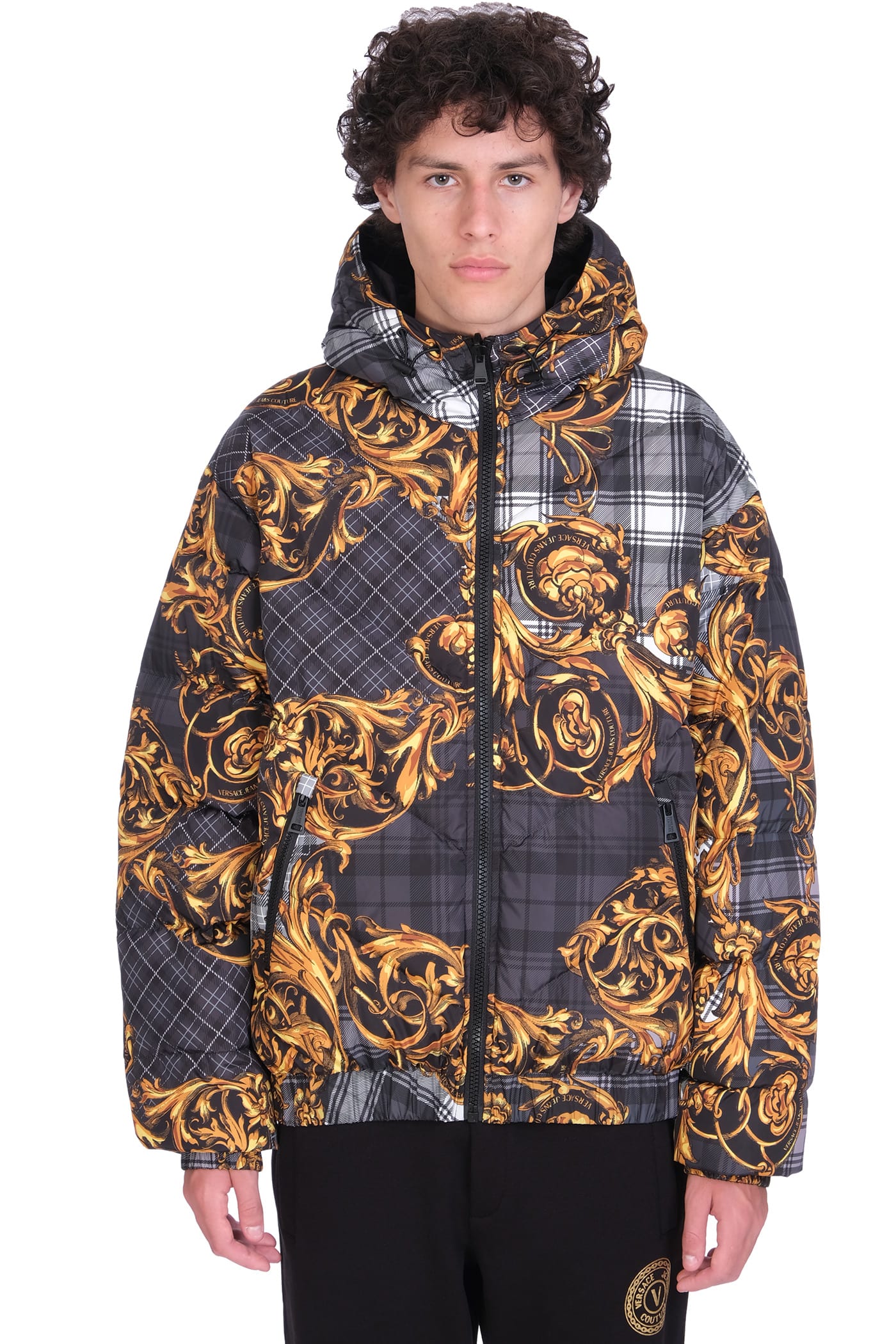 Versace Jeans Couture Puffer In Black Polyester