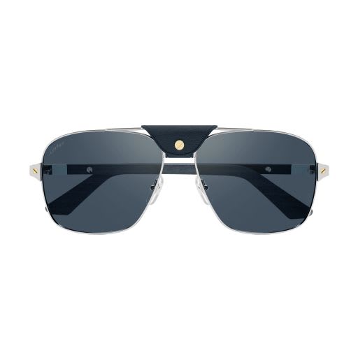 Shop Cartier Ct0389s Sunglasses In 004 Silver Blue Blue