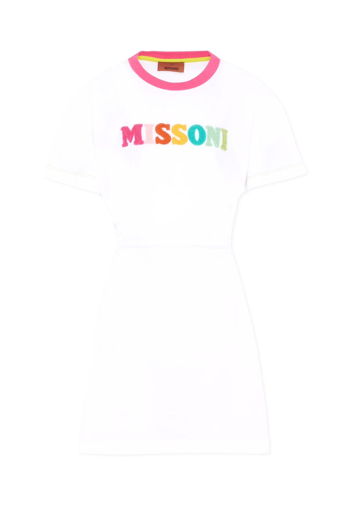 Missoni White Dress For Girl With Logo In White