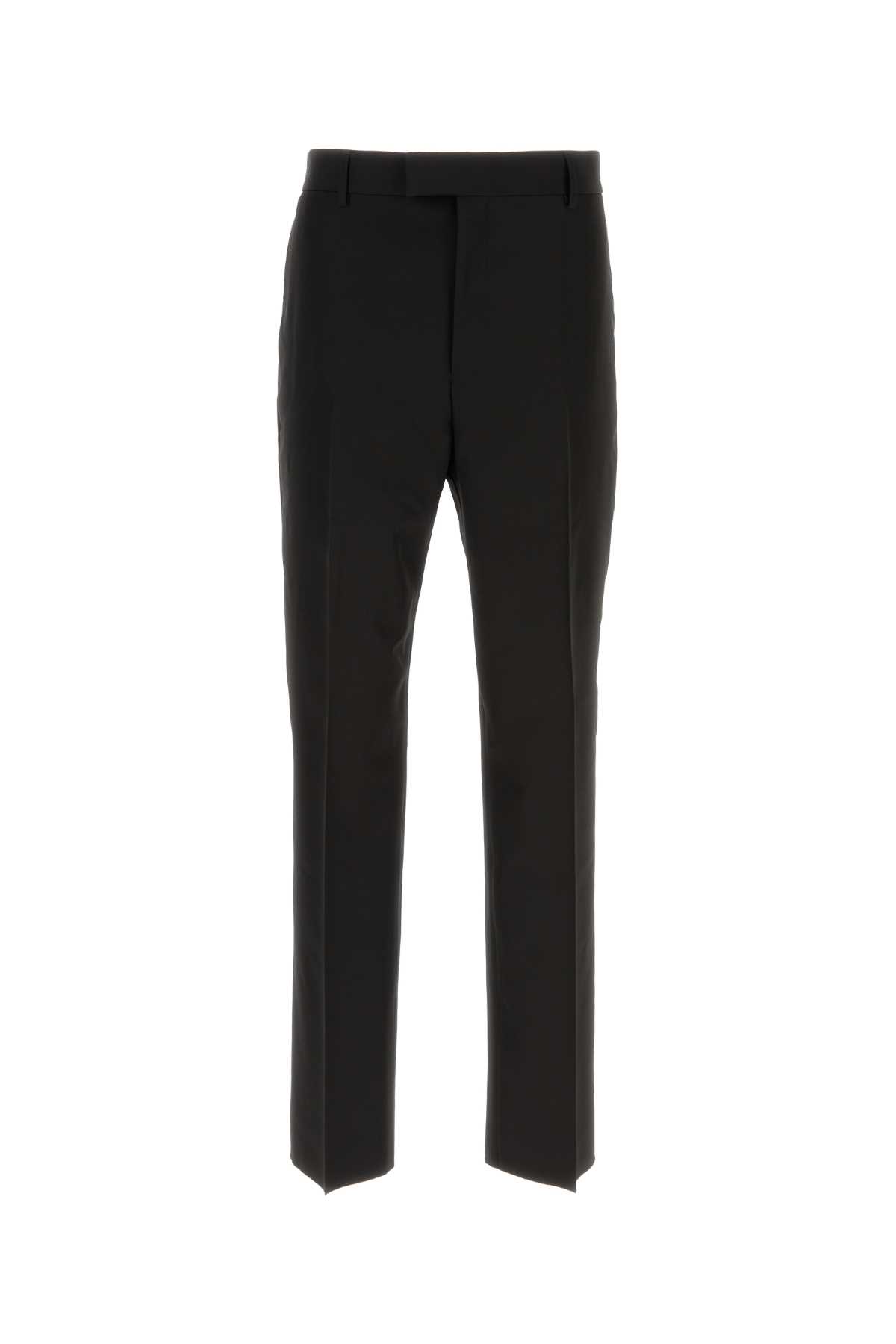 Shop Ferragamo Black Wool Pant In Nero