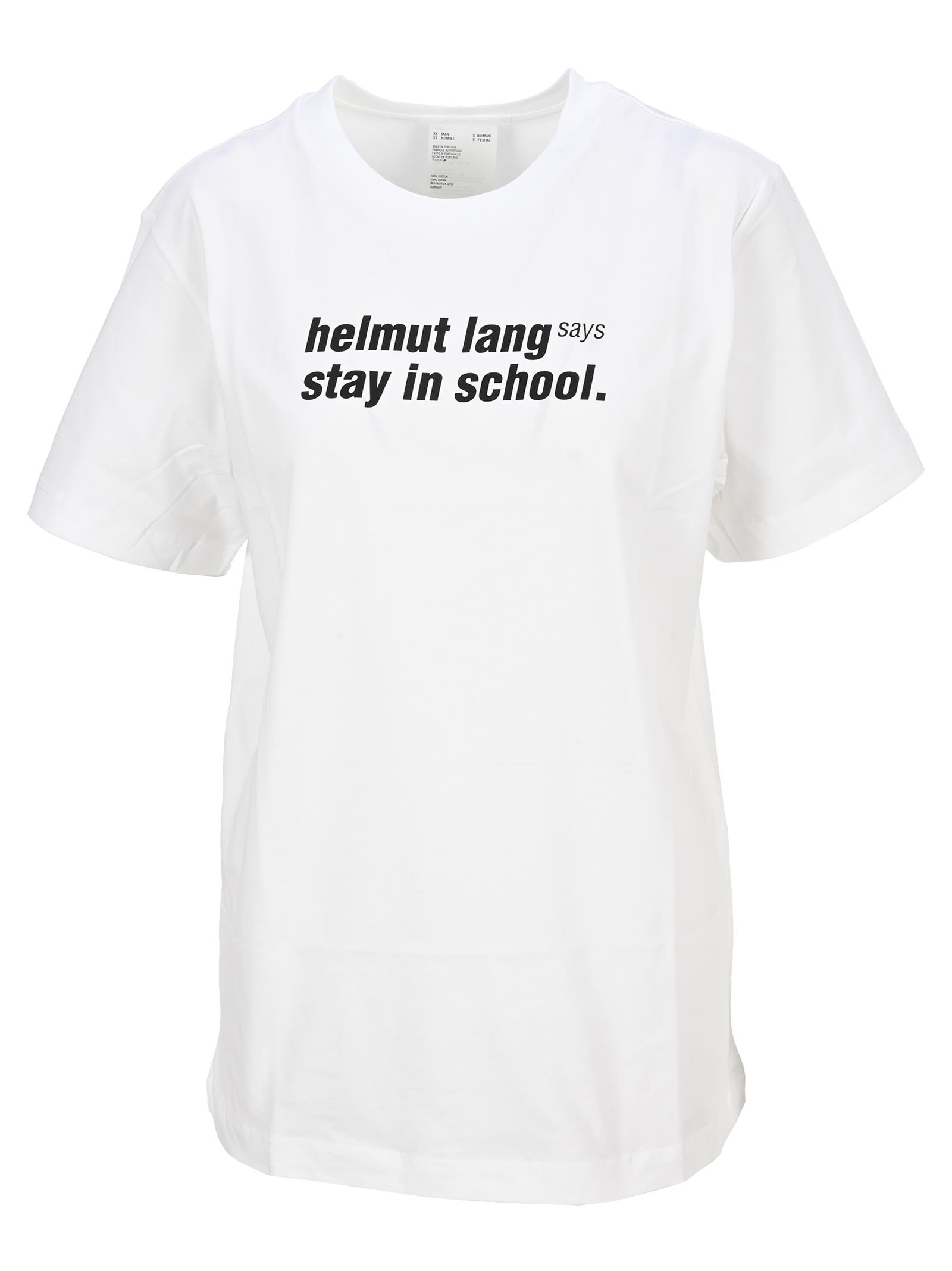 Helmut Lang Cotton Logo Slogan Print T-shirt