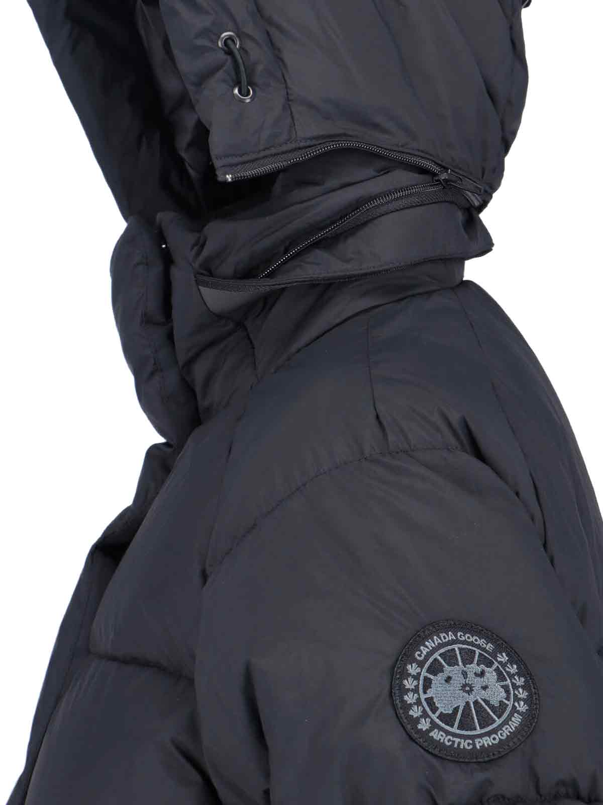 Canada Goose Versatile Hooded Quilted Jacket And Pockets In Black