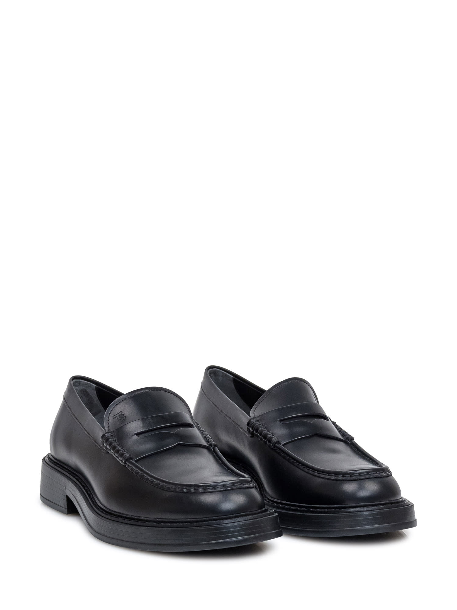 Shop Tod's Leather Loafer In Nero