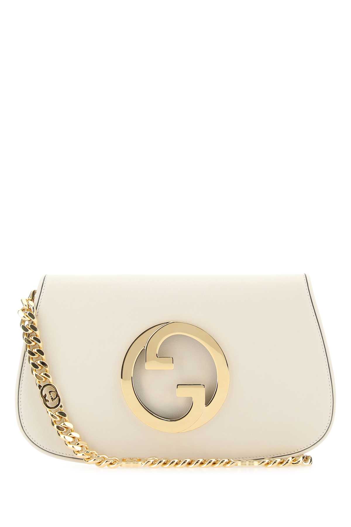 Shop Gucci White Leather  Blondie Shoulder Bag