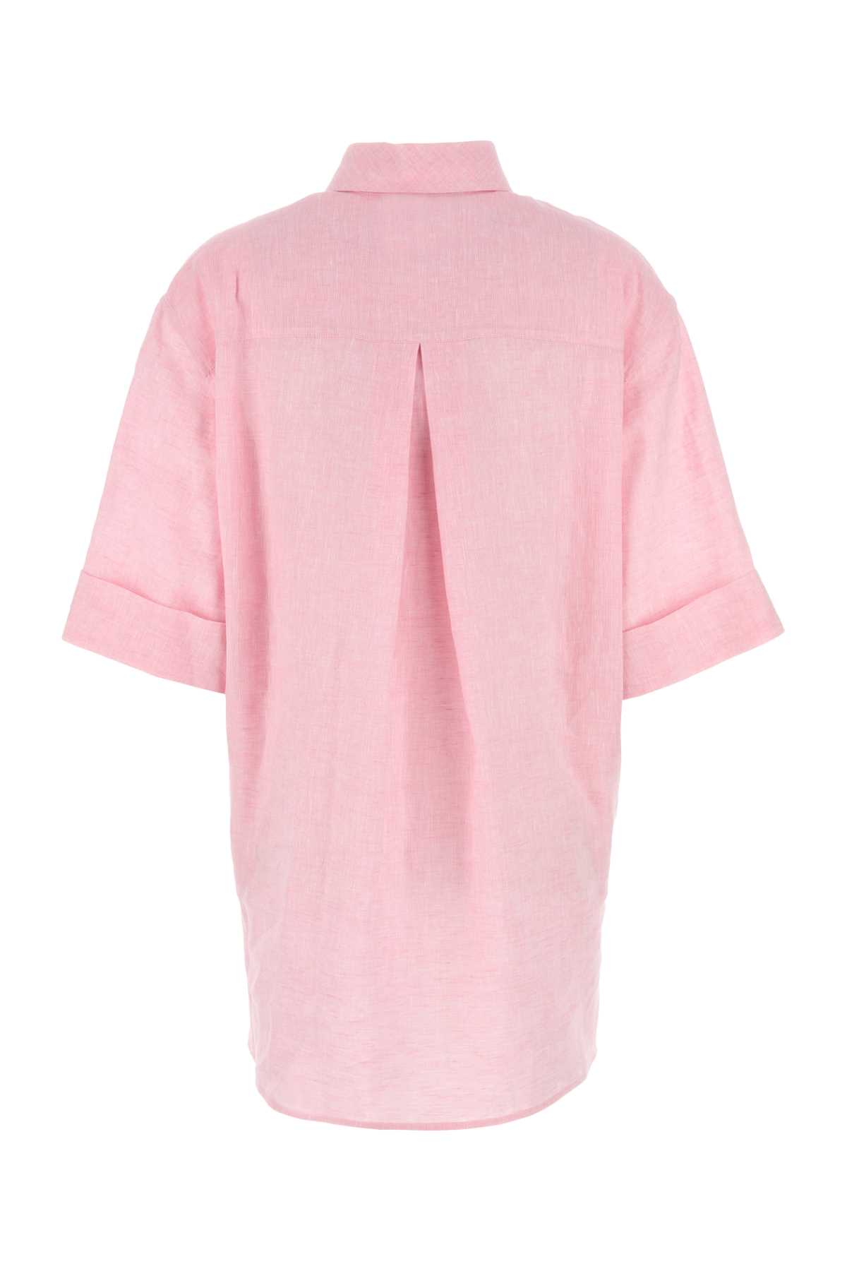Valentino Linen Blouse With Button Detailing And Pockets In Pink