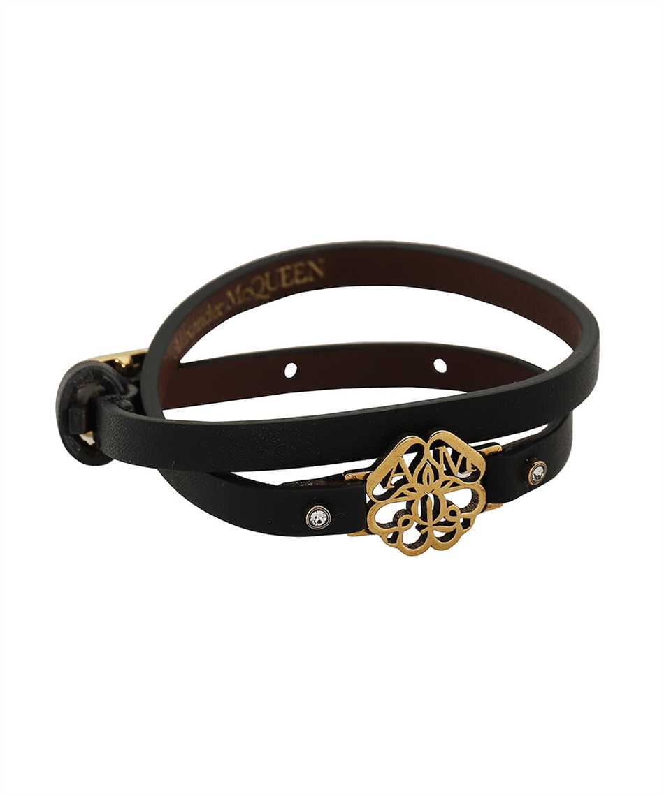 Alexander Mcqueen Leather Bracelet In Black