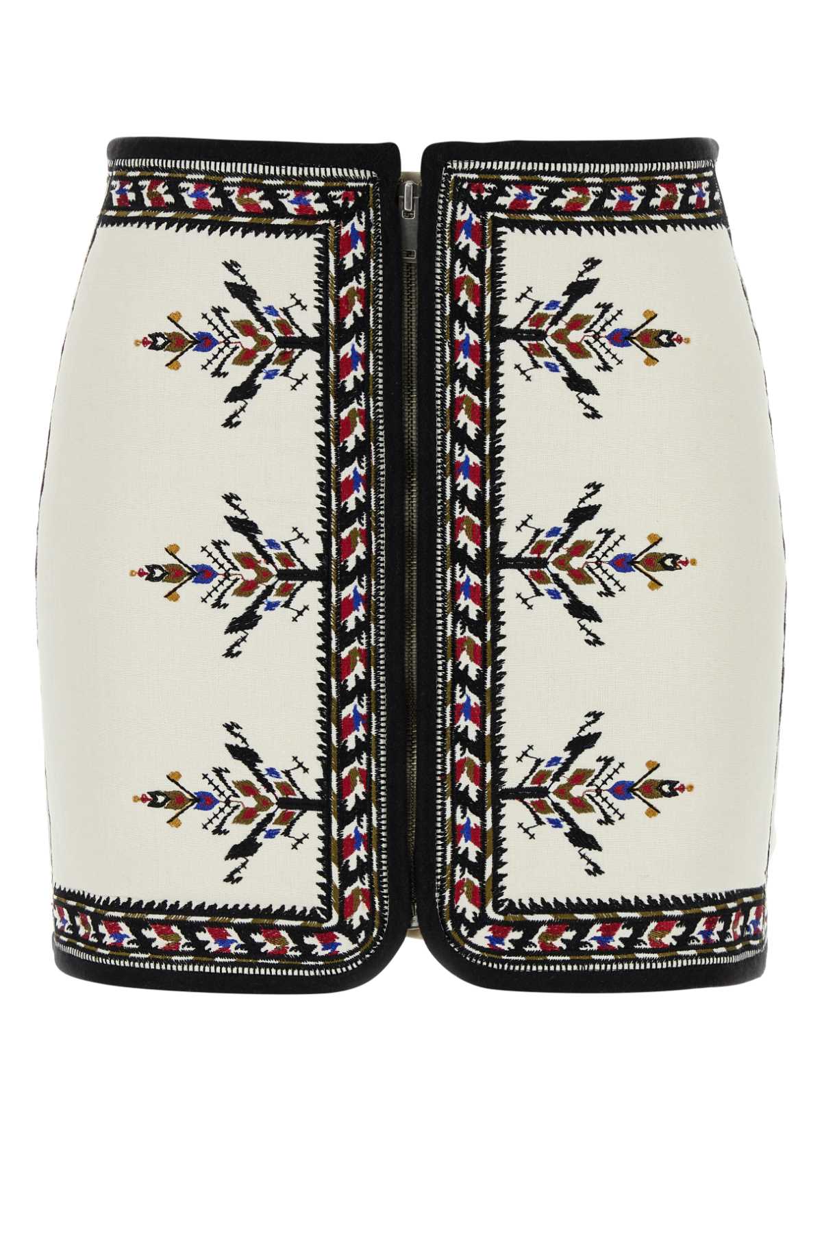 ISABEL MARANT ÉTOILE WHITE VISCOSE BLEND ZERIA MINI SKIRT