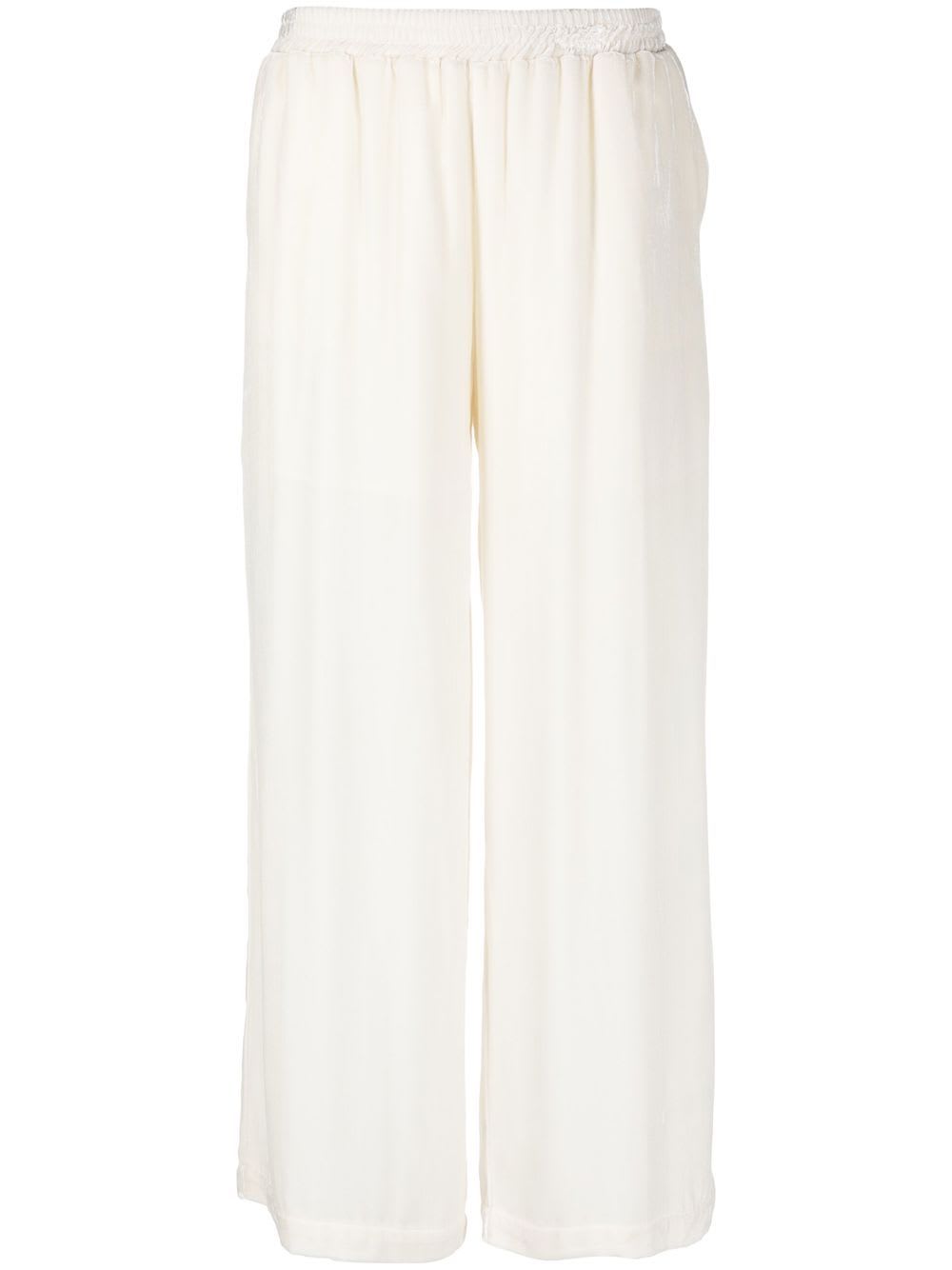 Gold Hawk Wide Leg Velvet Trousers In Gray