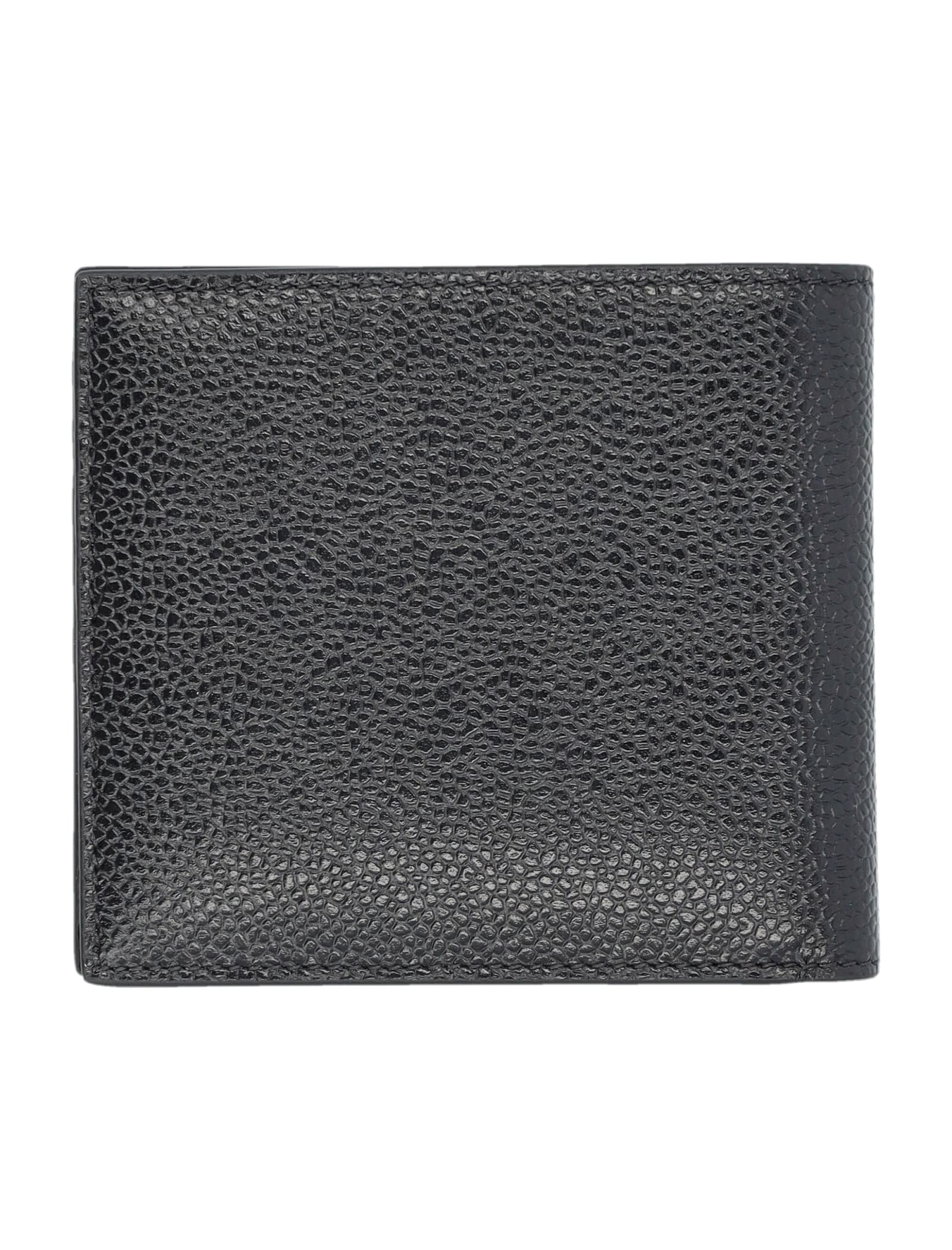 Shop Thom Browne Billfold In Pebble Grain Leather In Black