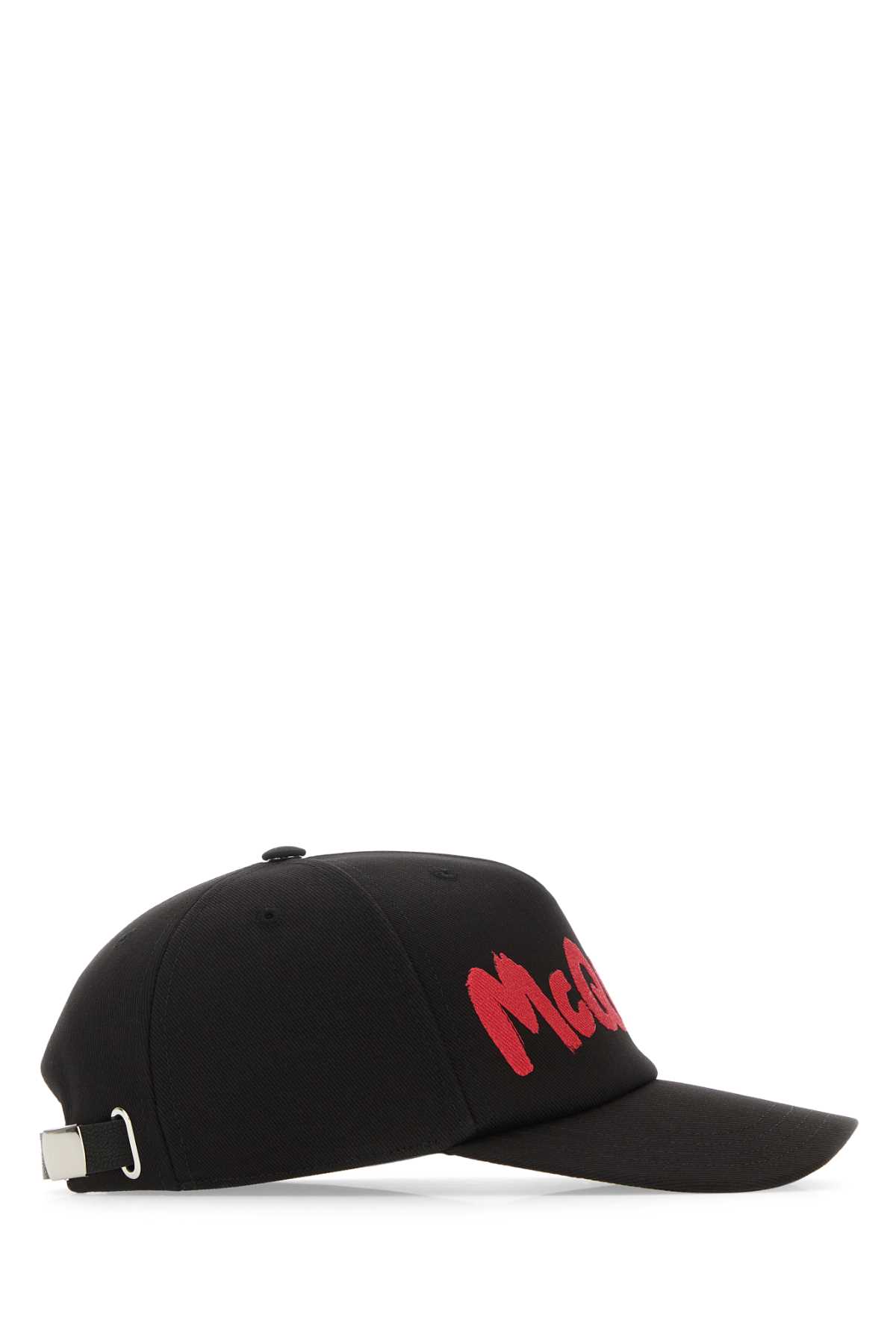 Shop Alexander Mcqueen Black Cotton Baseball Cap In Blackred