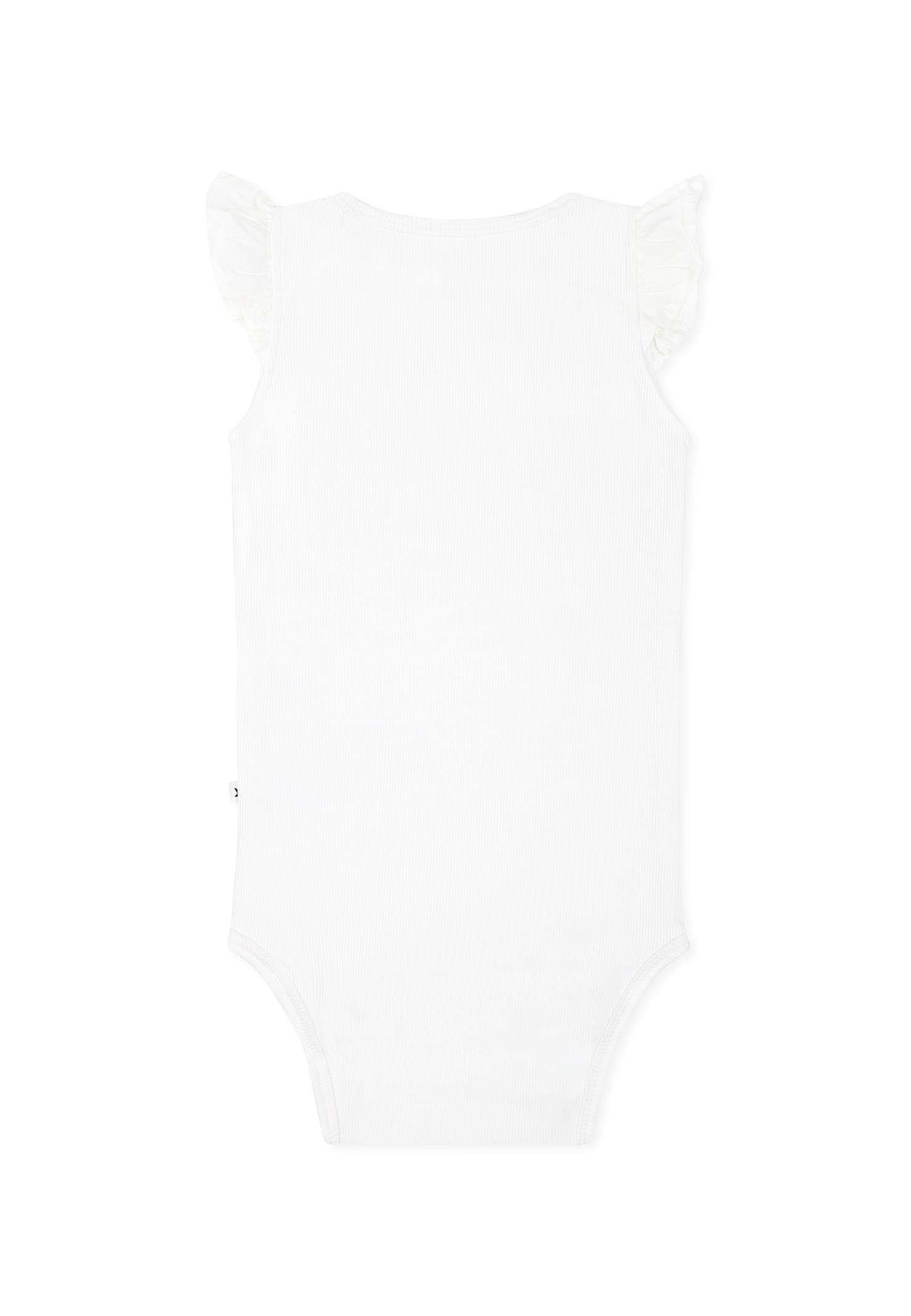 Molo White Bodysuit For Baby Girl In White