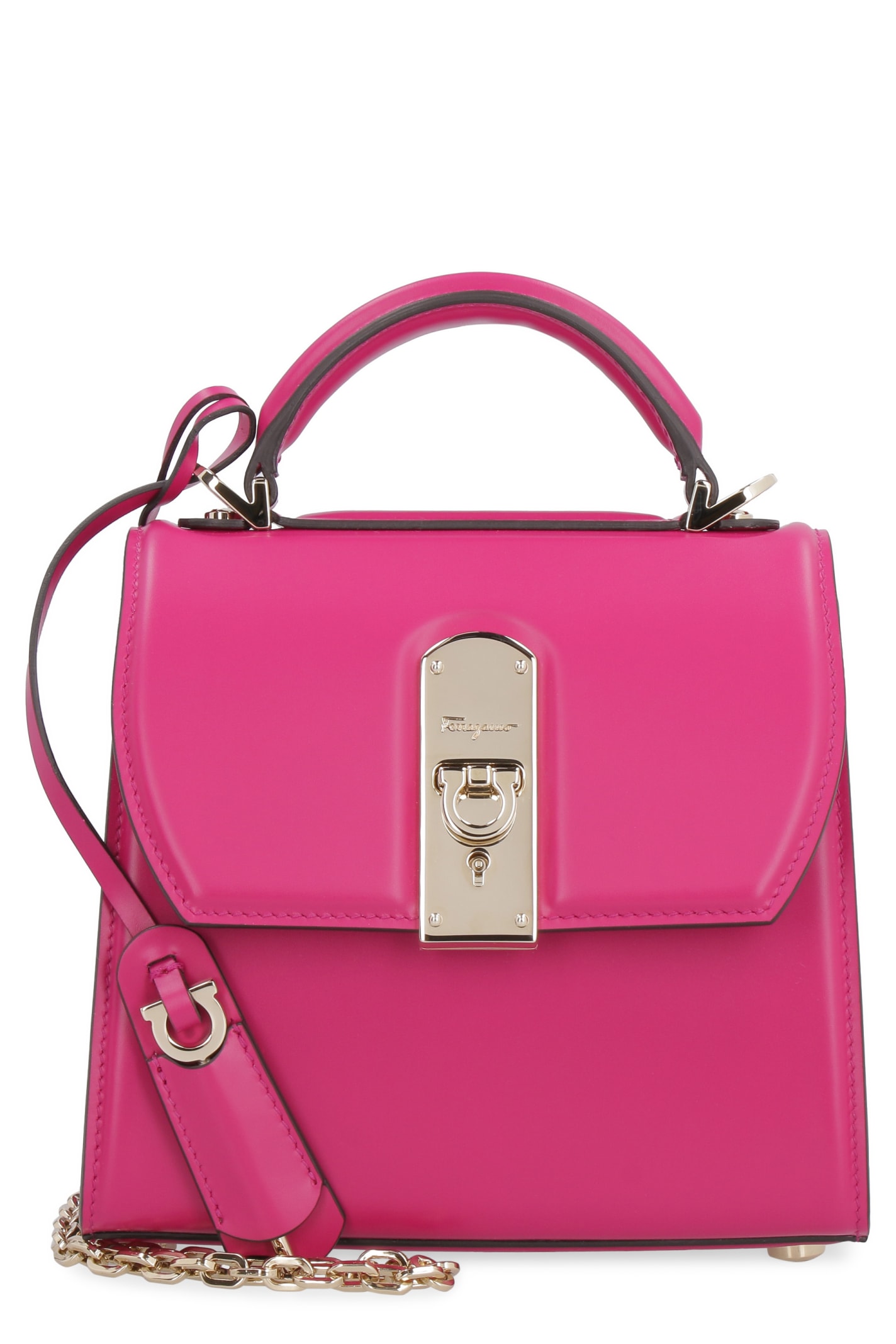 Salvatore Ferragamo Leather Handbag In Fuchsia | ModeSens