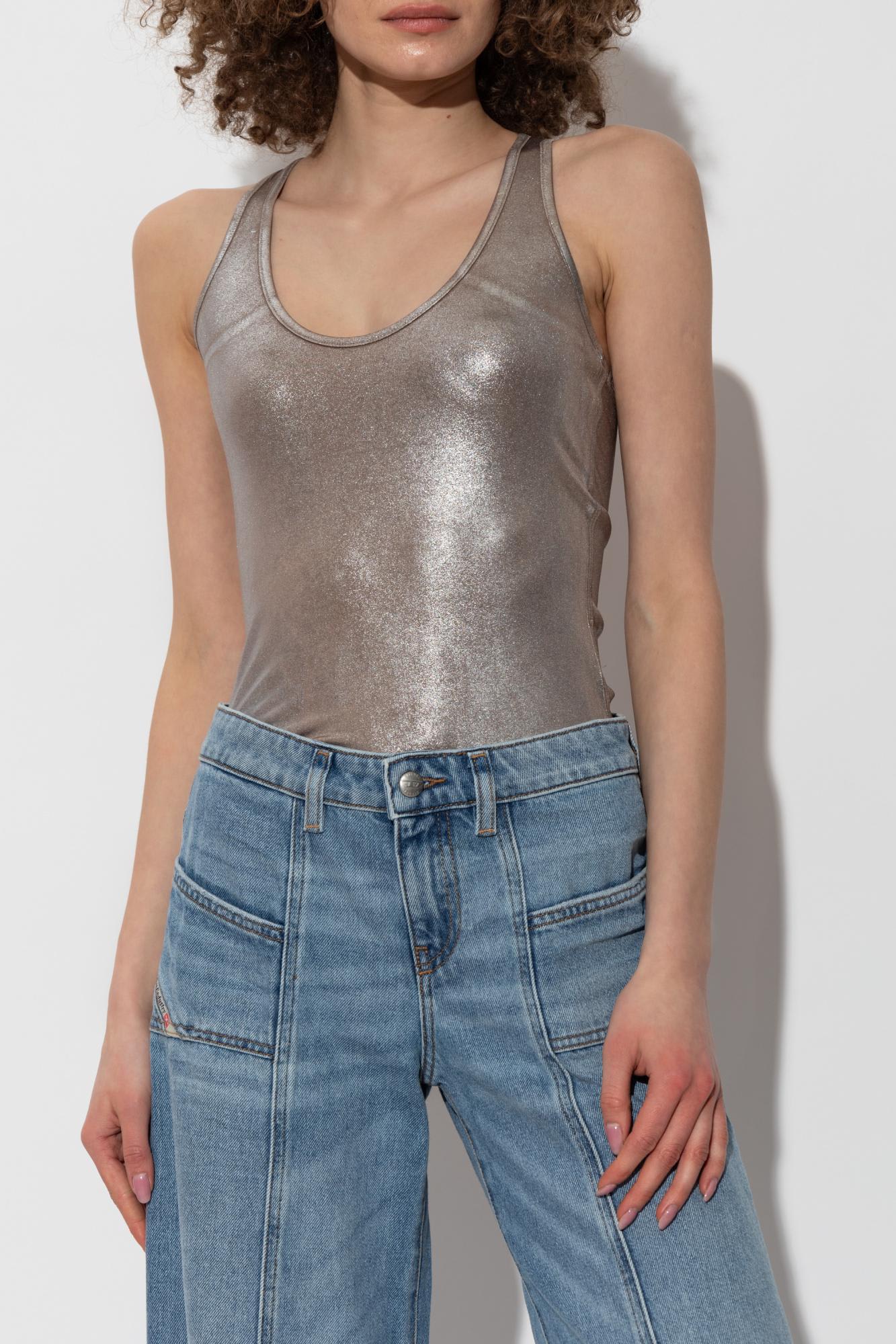 Diesel Top  Woman Color Gold In Golden