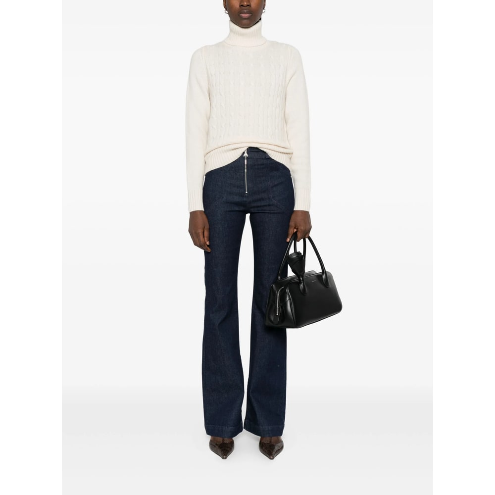 Allude Cable-knit Turtleneck Sweater In Neutral