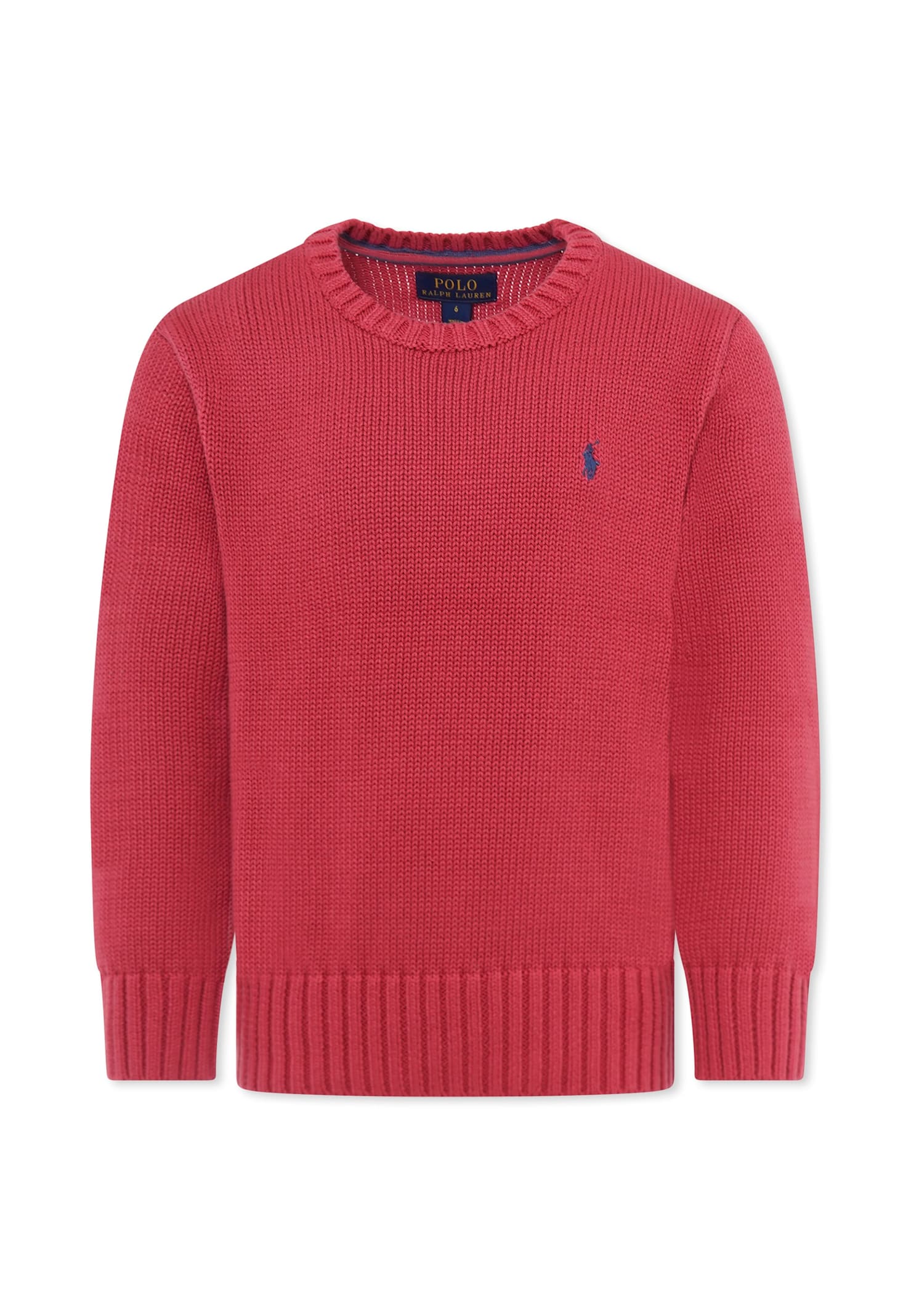 Ralph Lauren Red Sweater For Kids With Horse In Red