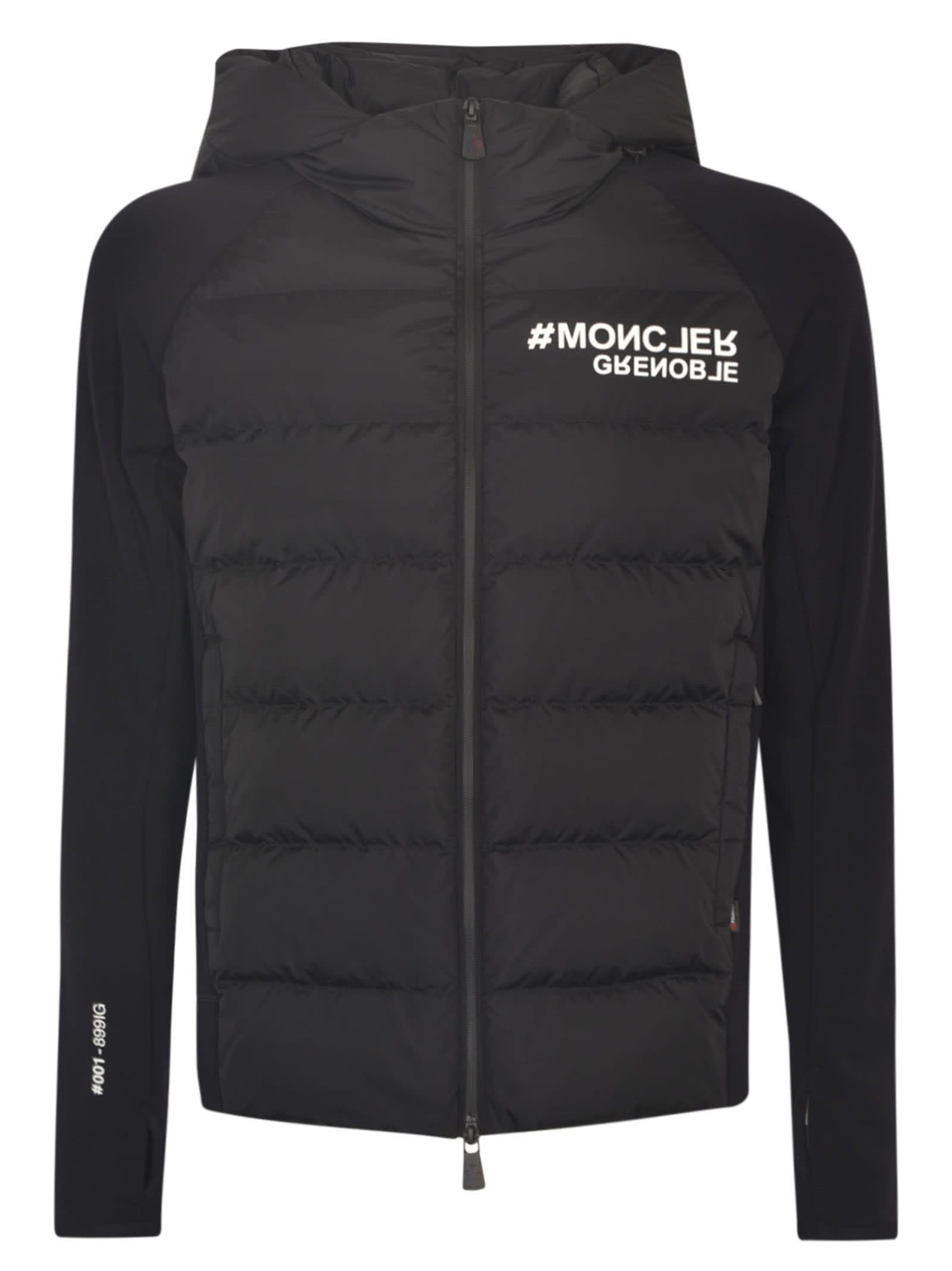 Shop Moncler Logo Chest Print Jacket In Black