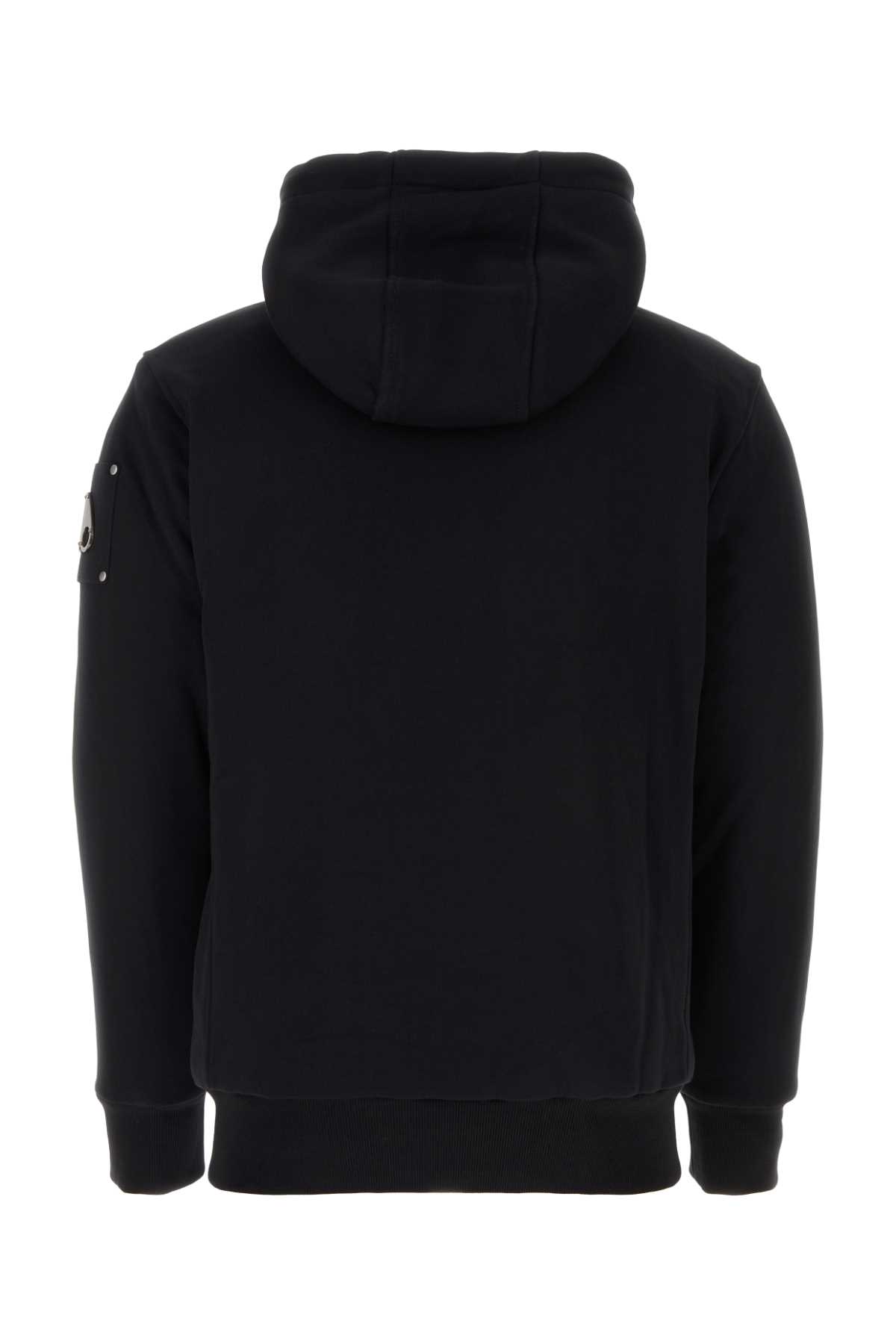 Moose Knuckles Black Cotton Blend Padded Classic Bunny Sweatshirt In Black