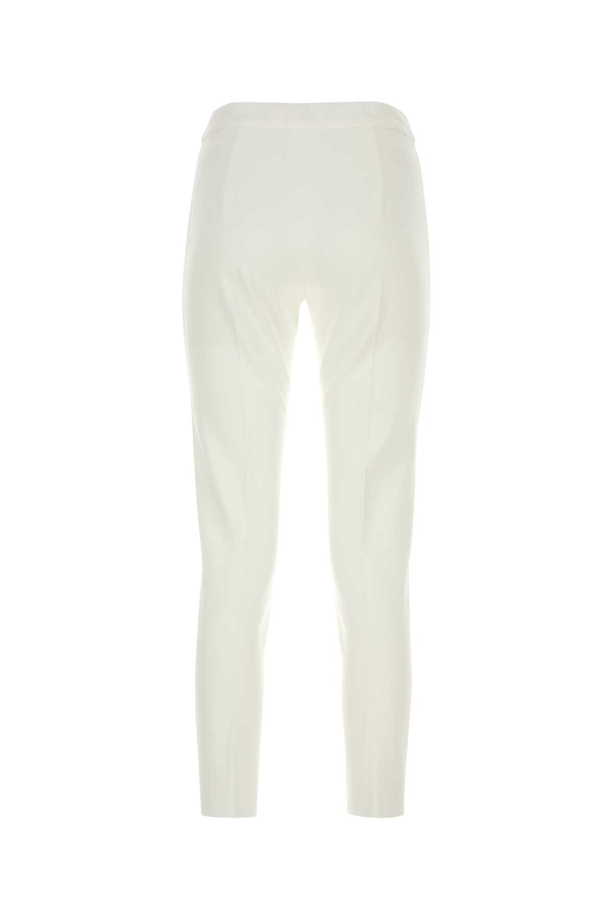 Shop Max Mara White Stretch Viscose Blend Pegno Pant In Bianco